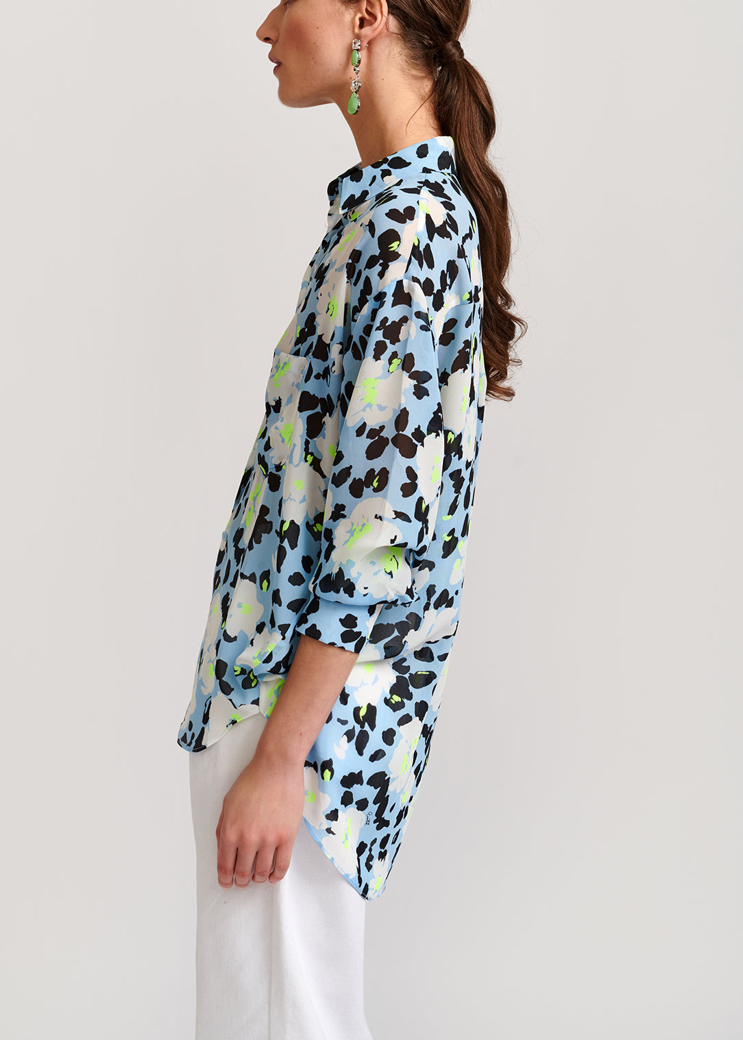 Light blue floral-print shirt RE—SSENTIEL | Essentiel second hand