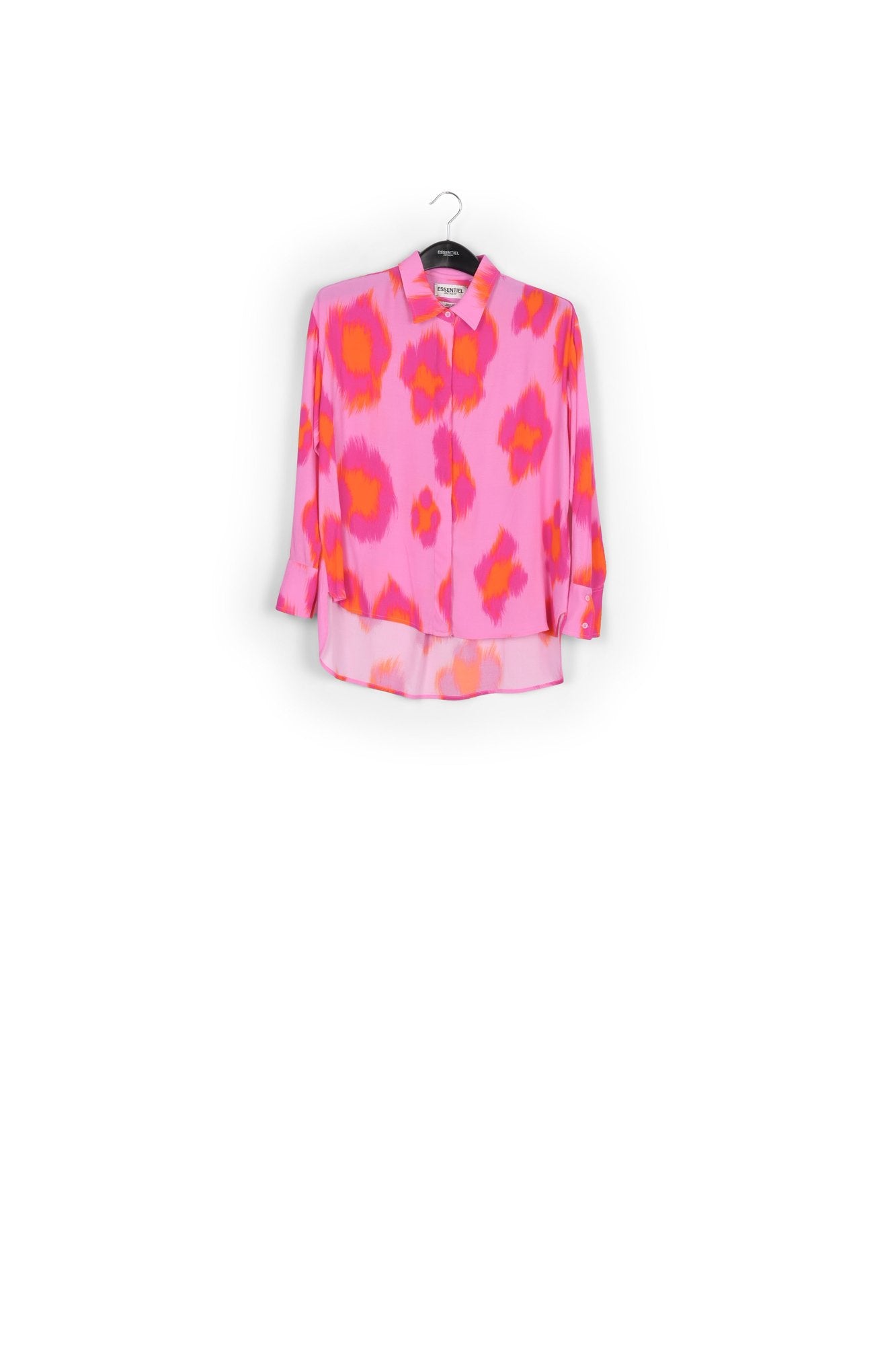 Pink oversized shirt with leopard print RE—SSENTIEL | Essentiel second hand