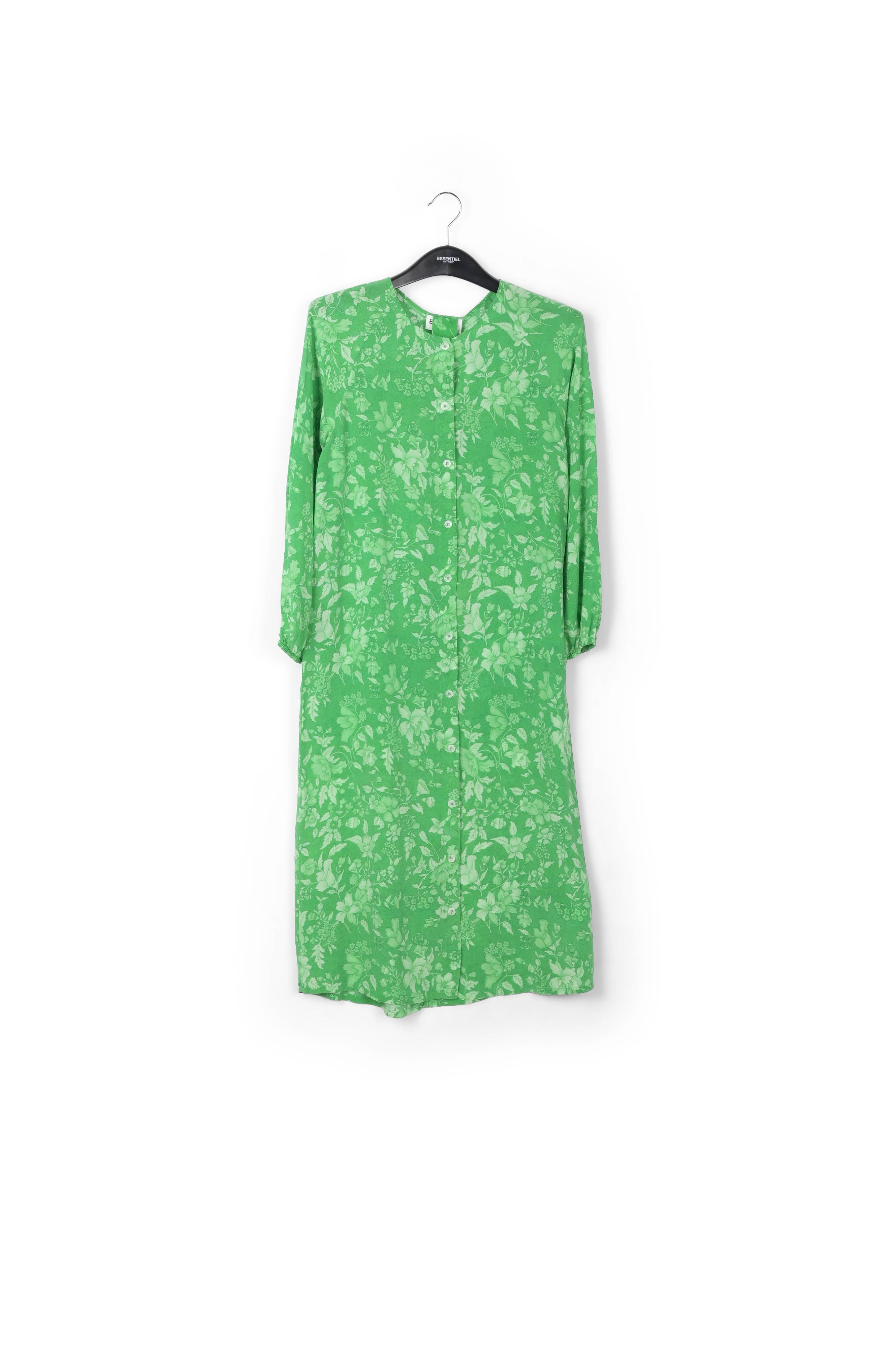Printed green silk shirt dress RE—SSENTIEL | Essentiel second hand