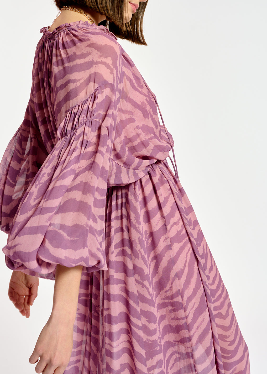 Maxi robe à  imprimé zèbre lilas RE—SSENTIEL | Essentiel second hand