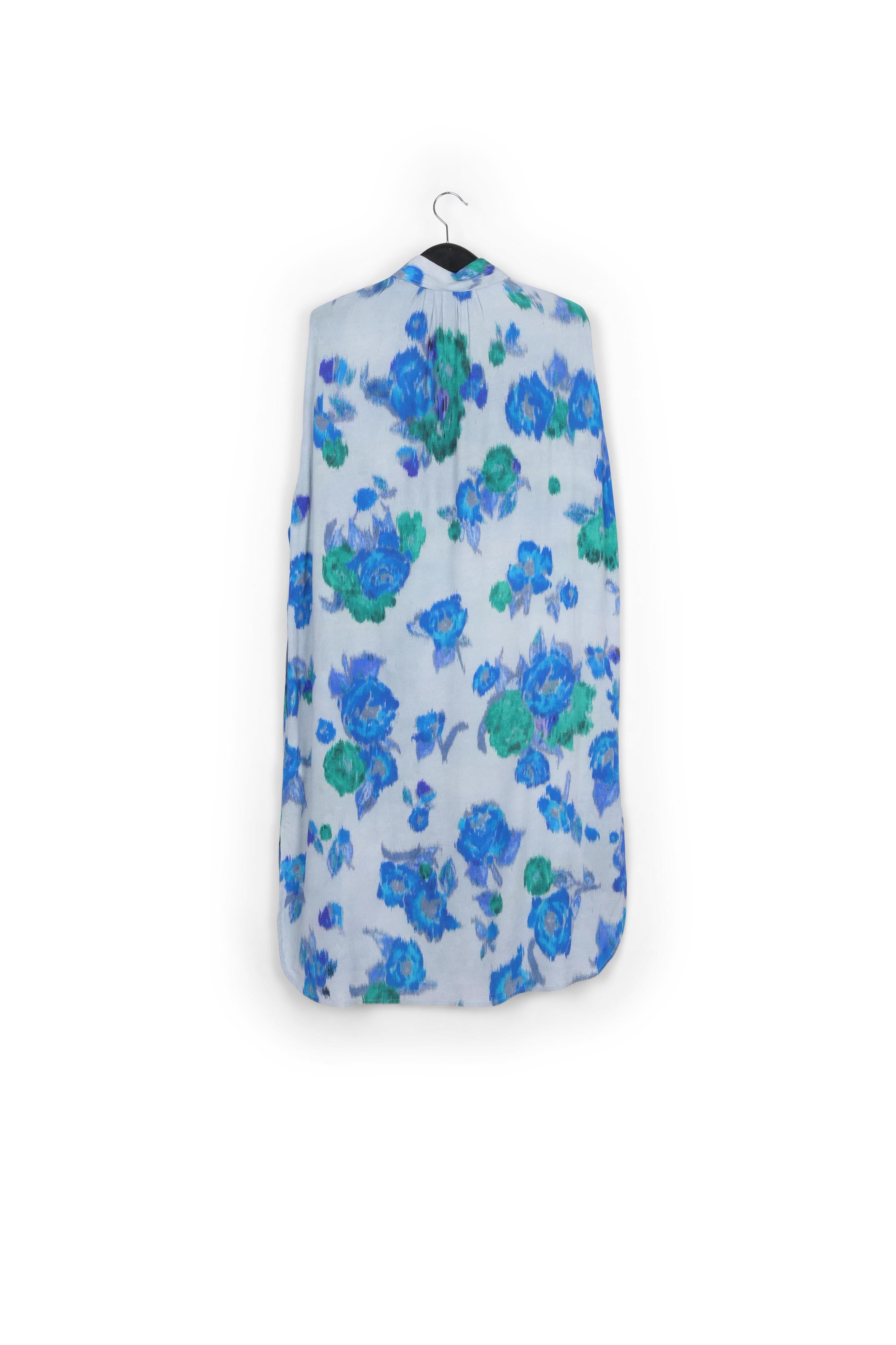 Light blue, blue and green floral-print shirt dress RE—SSENTIEL | Essentiel second hand