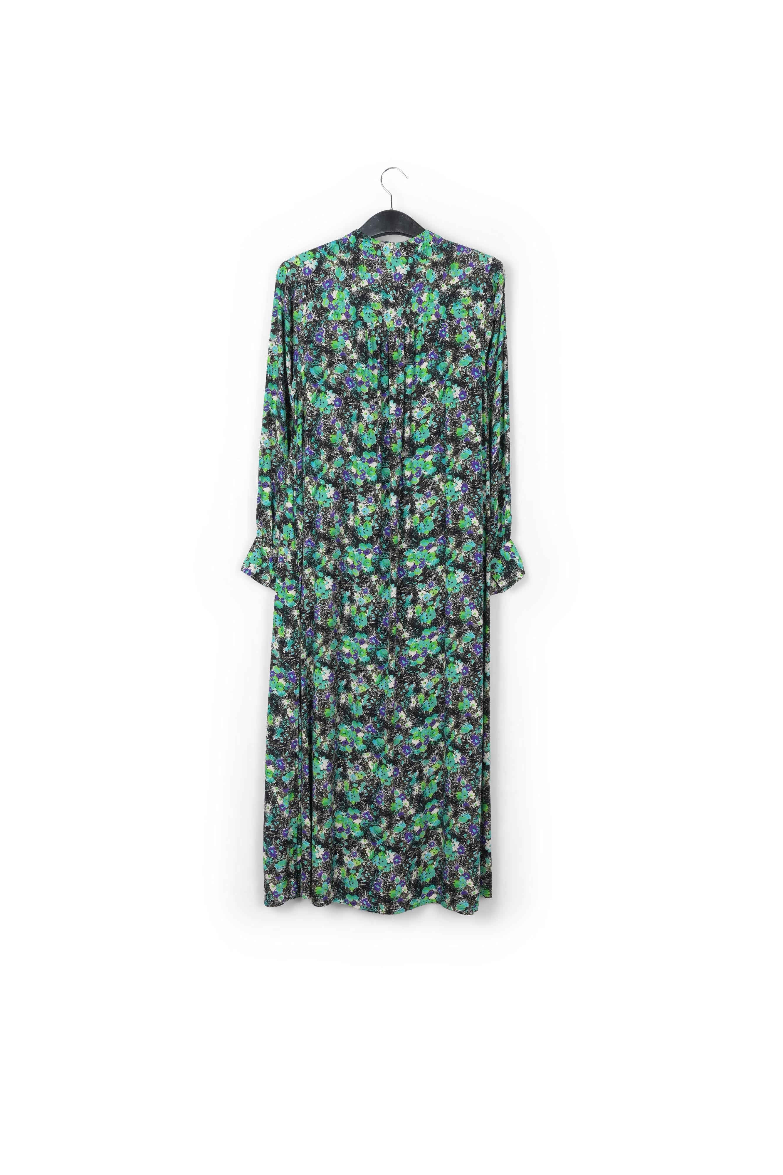 Robe chemise verte fleurie à ligne a RE—SSENTIEL | Essentiel second hand