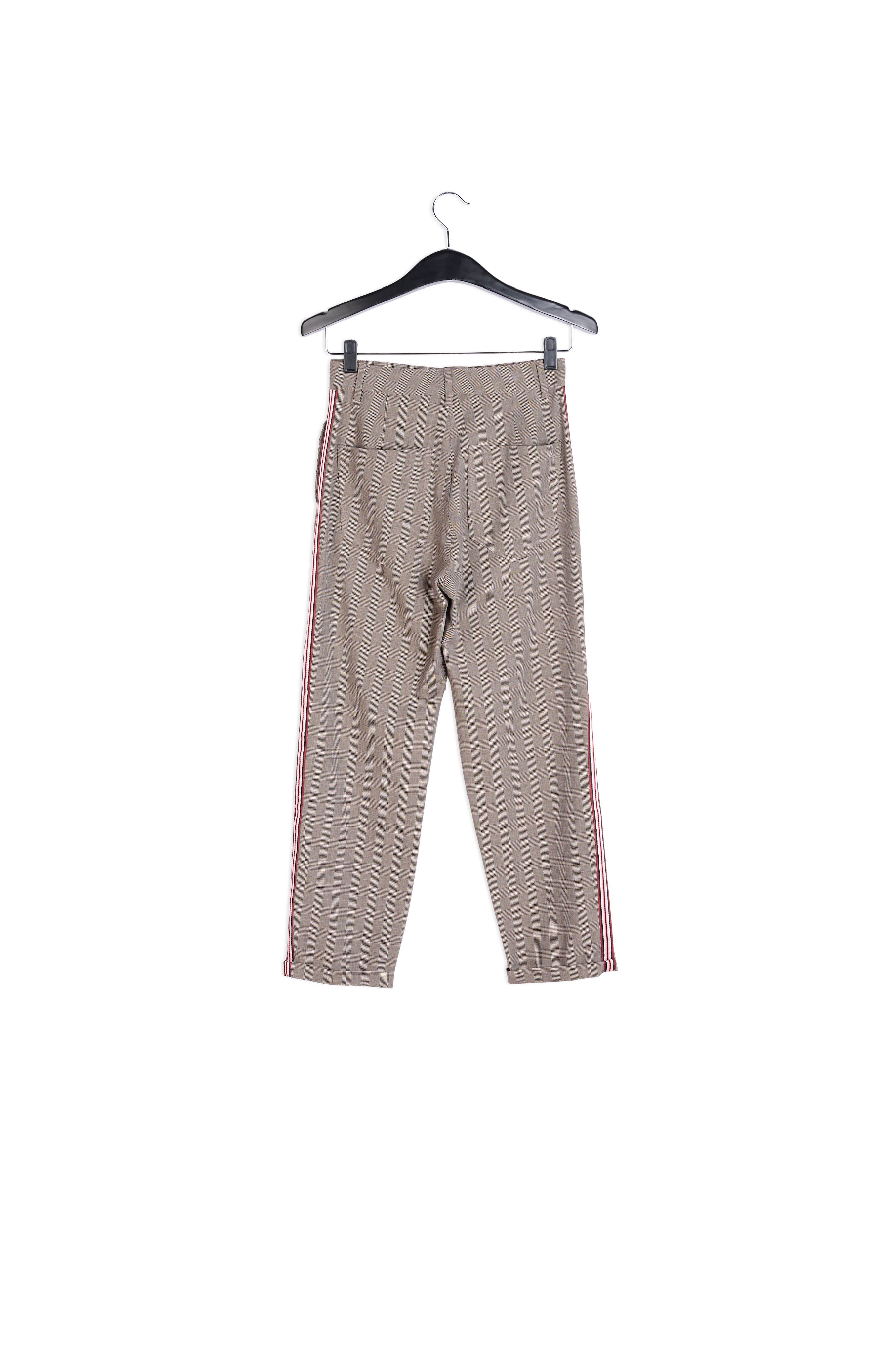 Pantalon gris clair à carreaux RE—SSENTIEL | Essentiel second hand