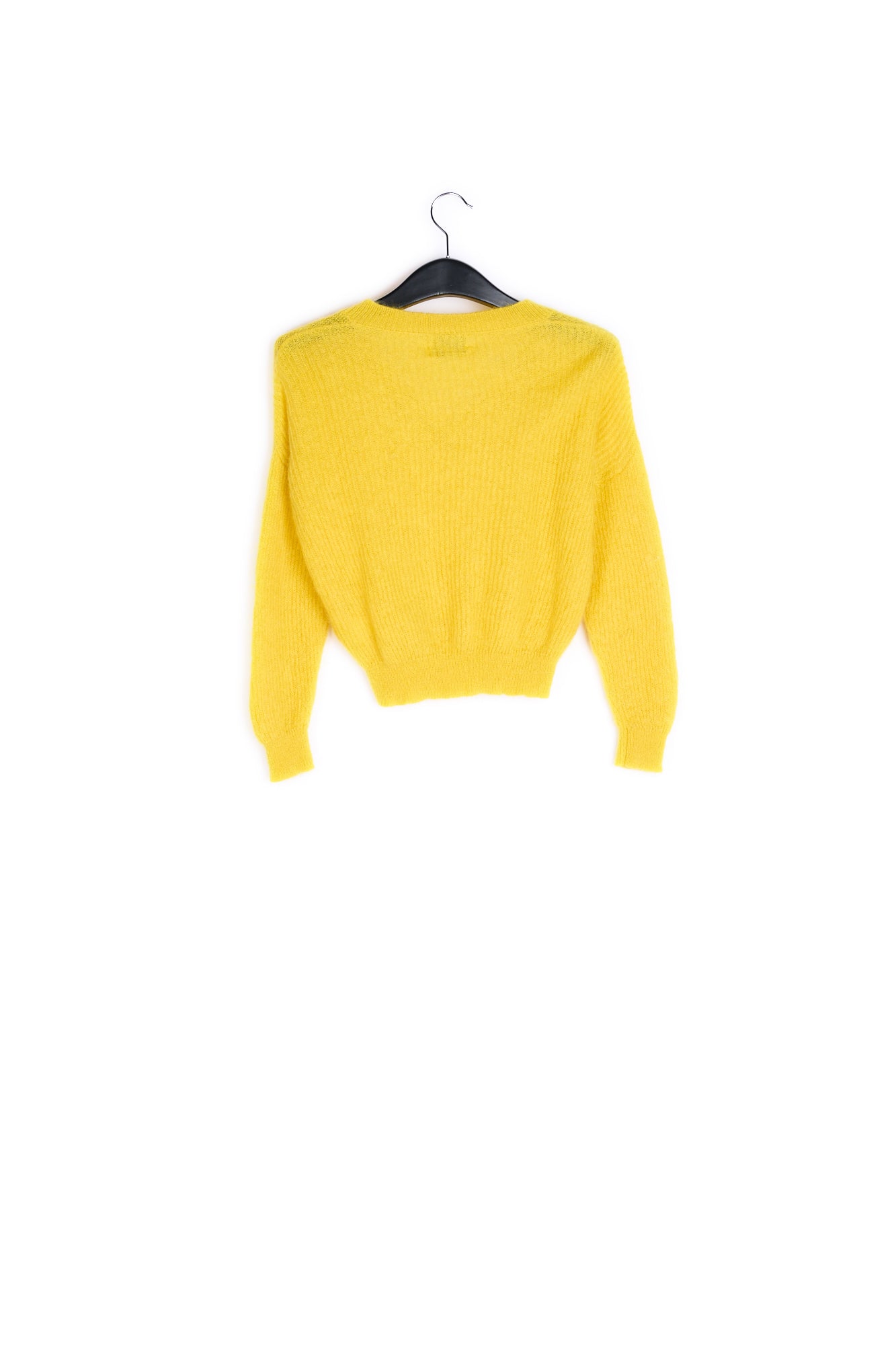Yellow mohair blend v-neck sweater RE—SSENTIEL | Essentiel second hand