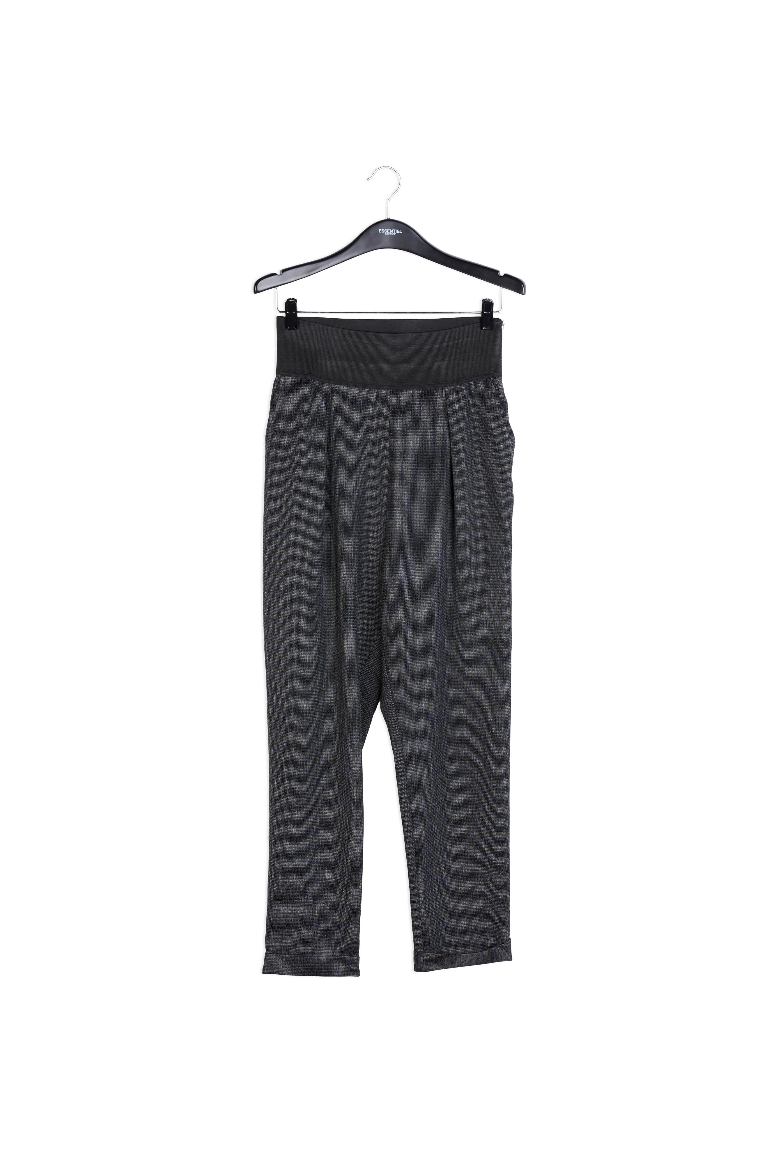 High-waisted black and white tapered pants RE—SSENTIEL | Essentiel second hand