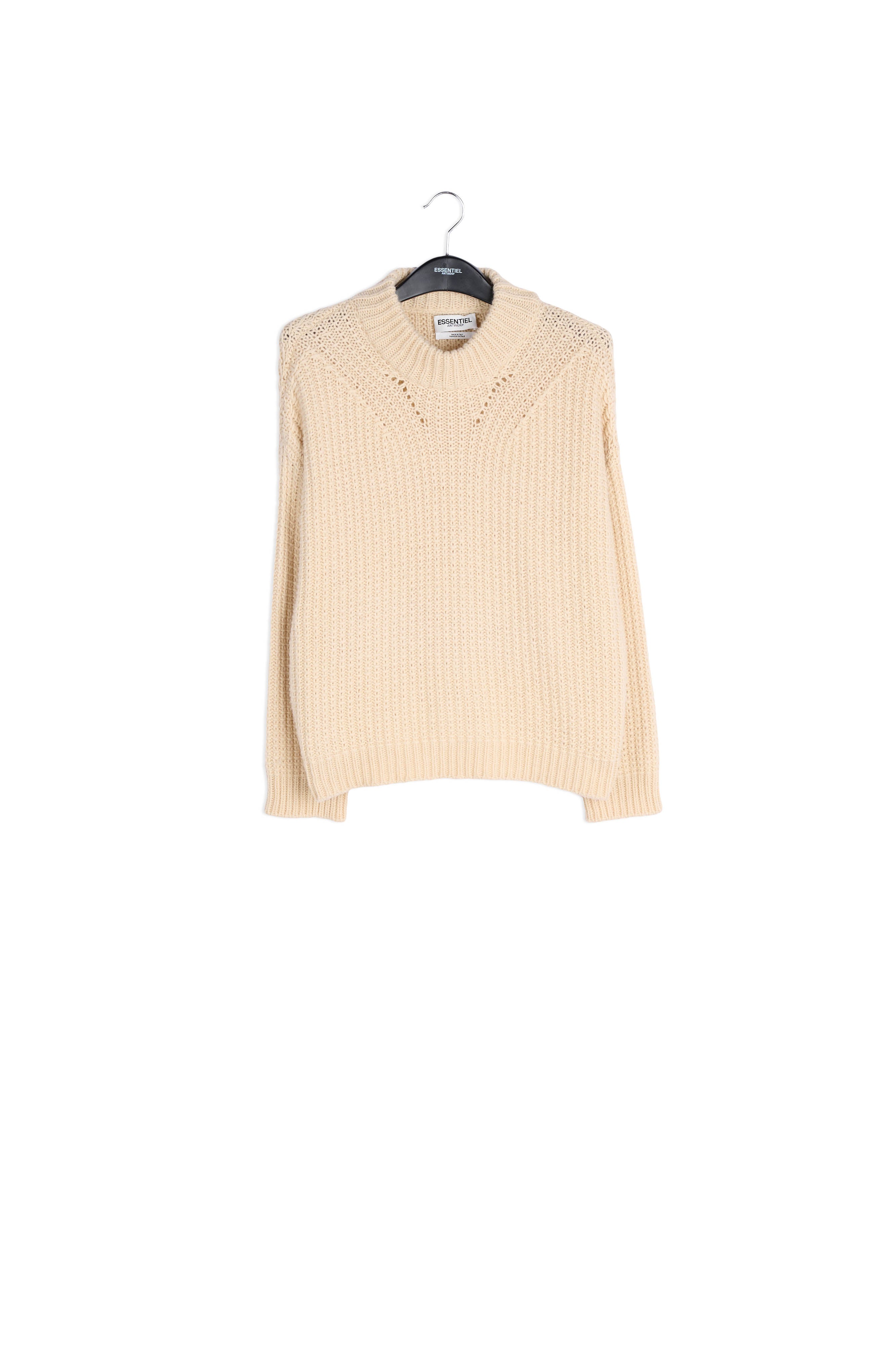 Off-white knitted boxy sweater RE—SSENTIEL | Essentiel second hand