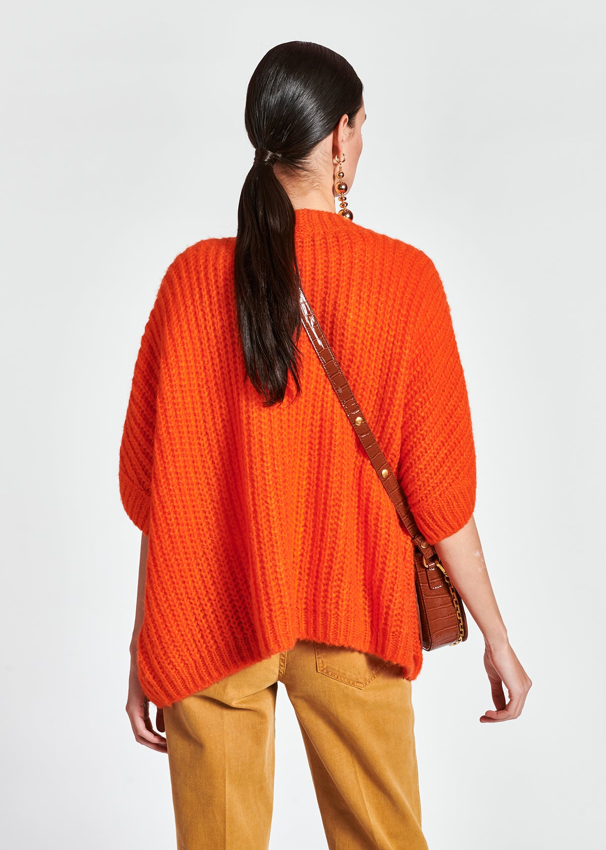Orange mohair-blend cardigan RE—SSENTIEL | Essentiel second hand
