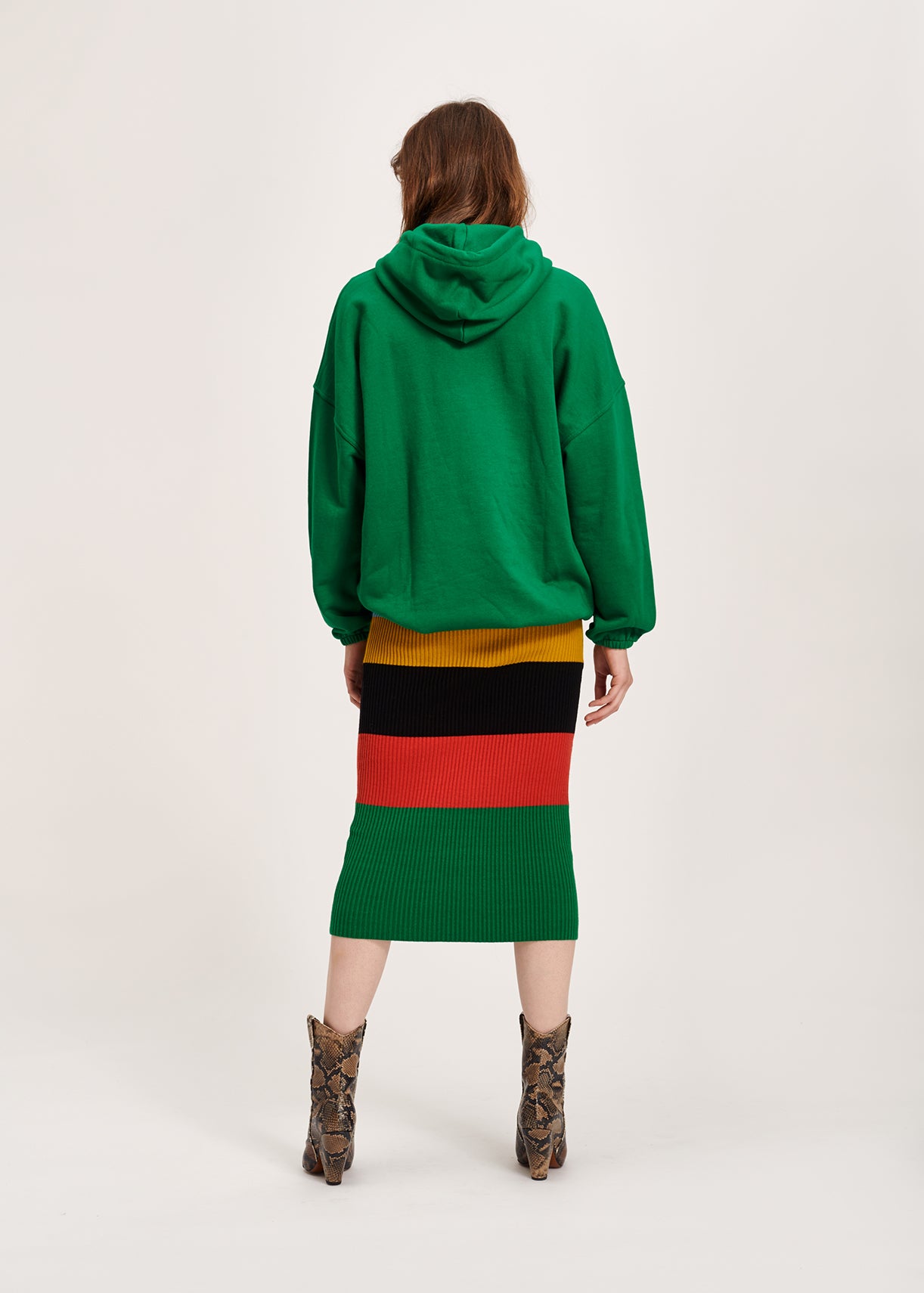 Sweat-shirt vert bouteille en jersey de coton à imprimé « fury » RE—SSENTIEL | Essentiel second hand