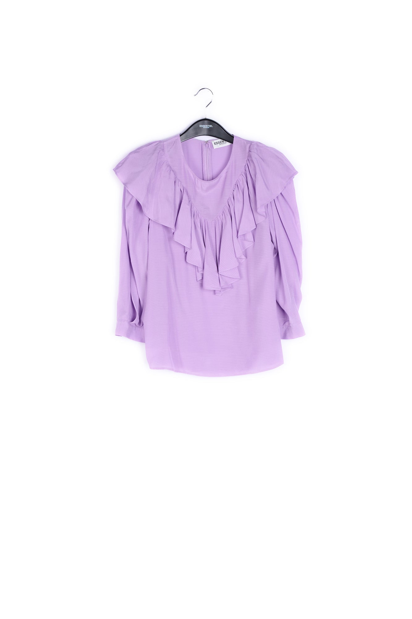 Lilac fluid loose-fit top with ruffles RE—SSENTIEL | Essentiel second hand