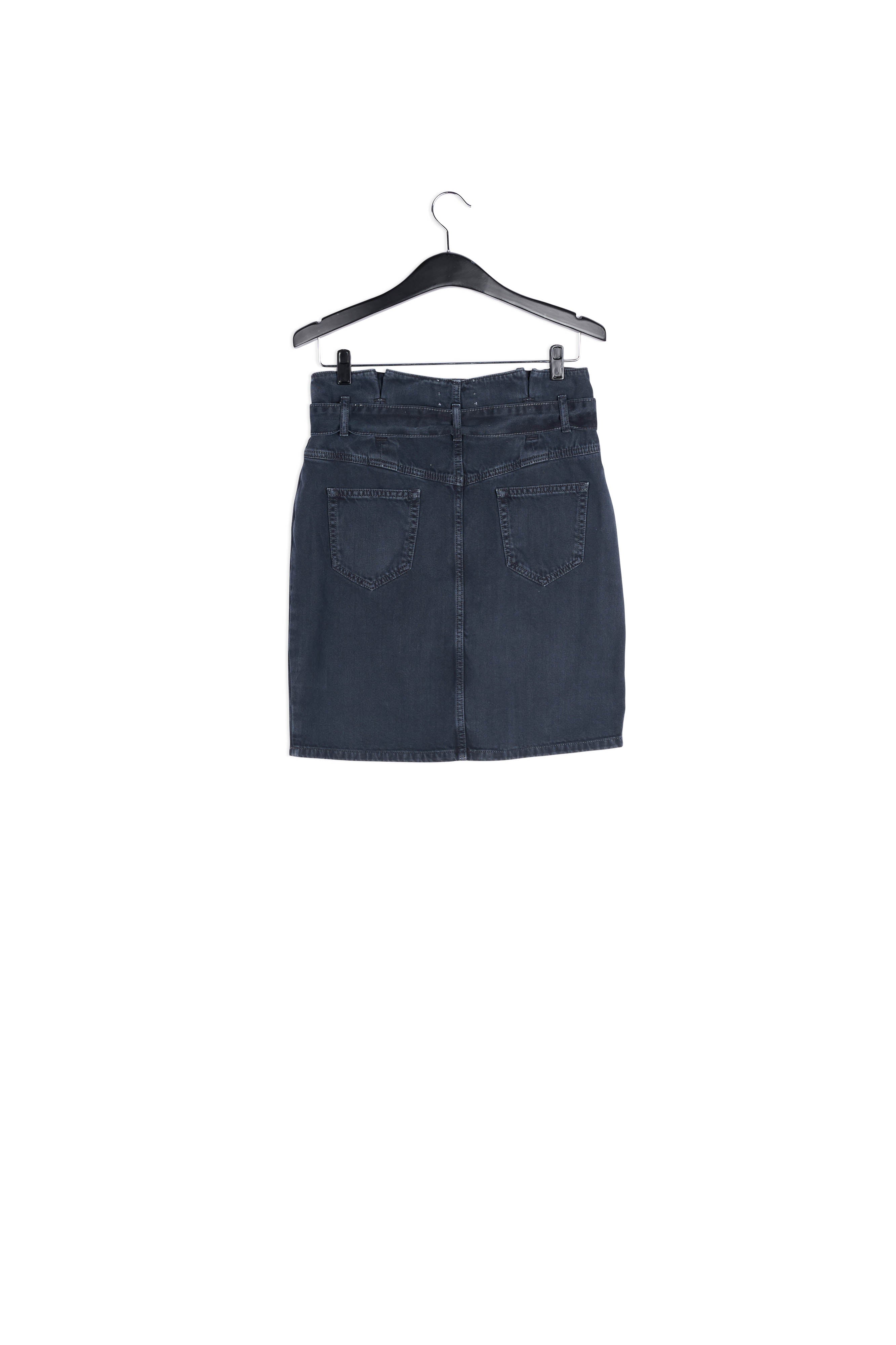 Jupe en jean noir à ceinture  RE—SSENTIEL | Essentiel second hand