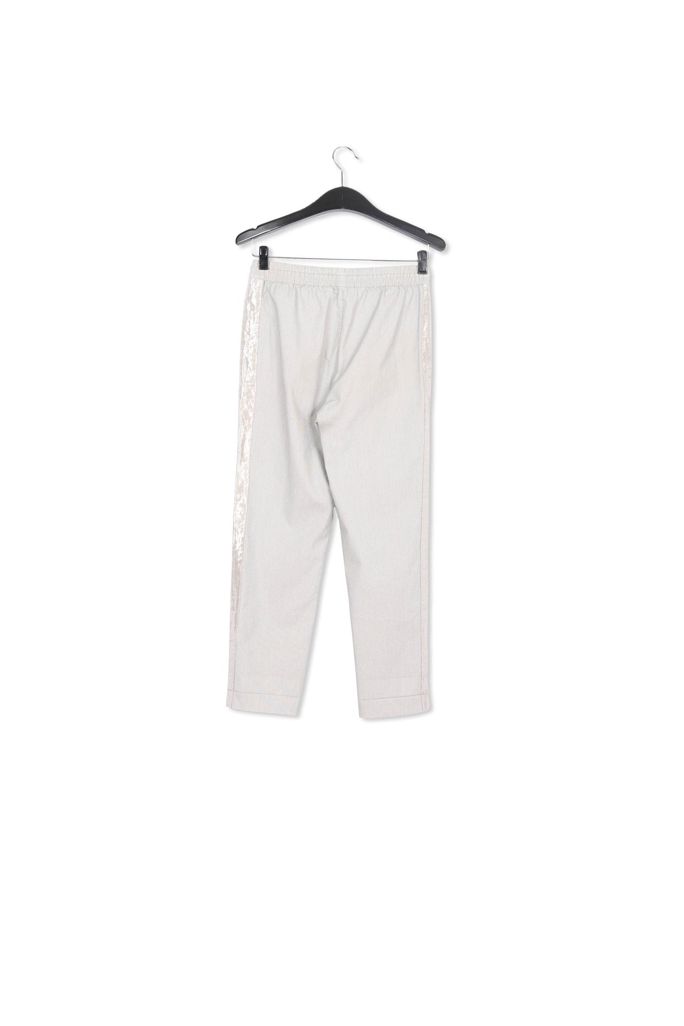 Grey and off-white checked cotton-blend pants RE—SSENTIEL | Essentiel second hand
