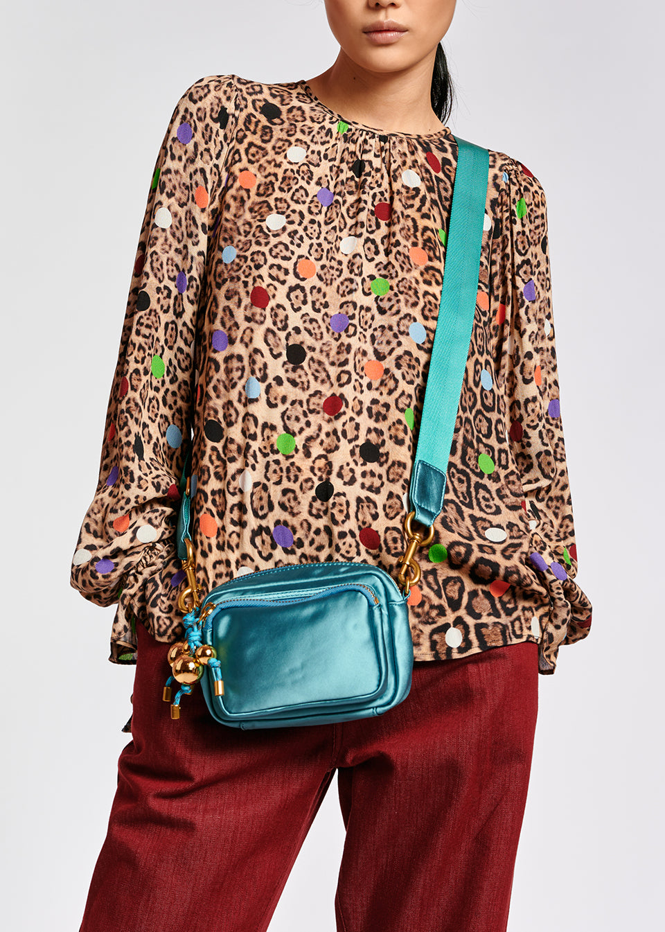 Leopard print and dots loose-fit top RE—SSENTIEL | Essentiel second hand