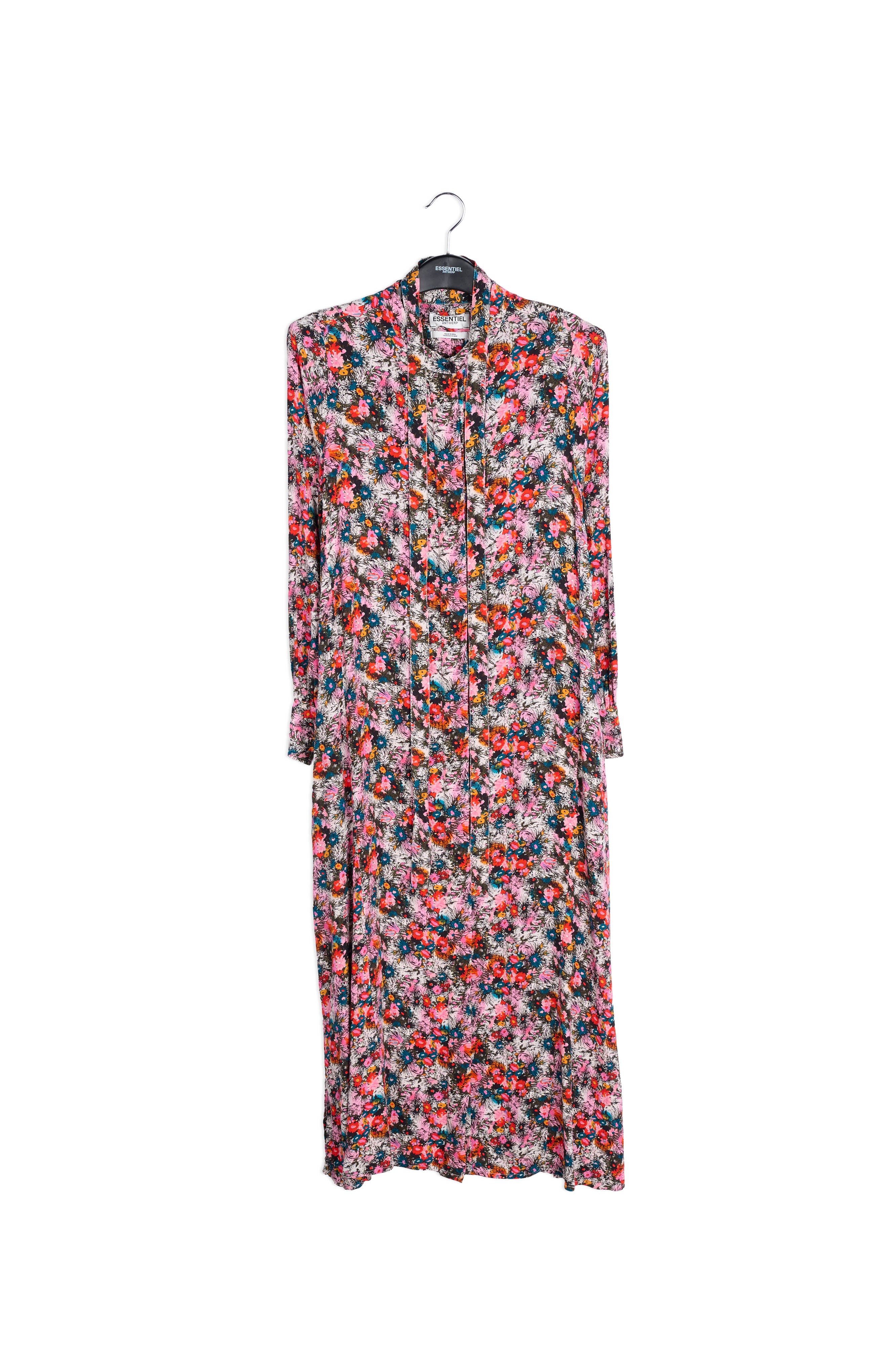 Pink floral print a-line shirt dress RE—SSENTIEL | Essentiel second hand