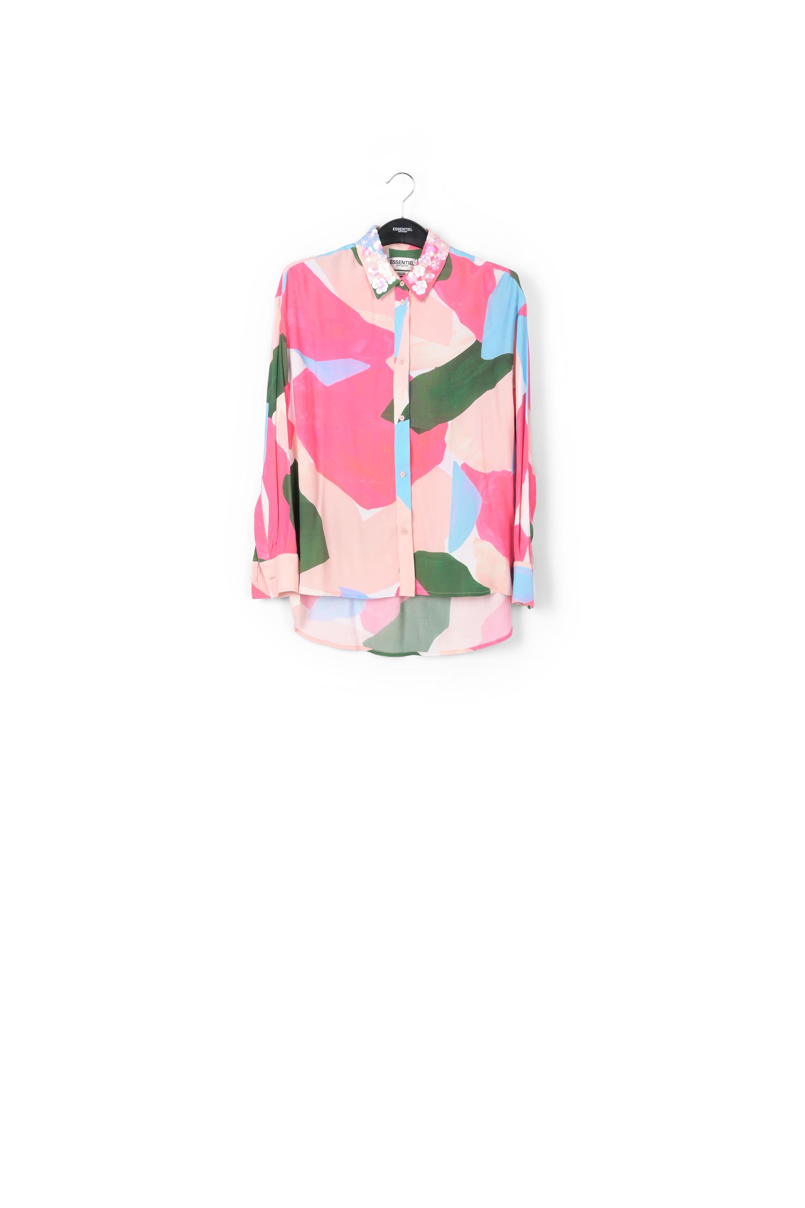Multicolor shirt with sequin-embroidered collar RE—SSENTIEL | Essentiel second hand