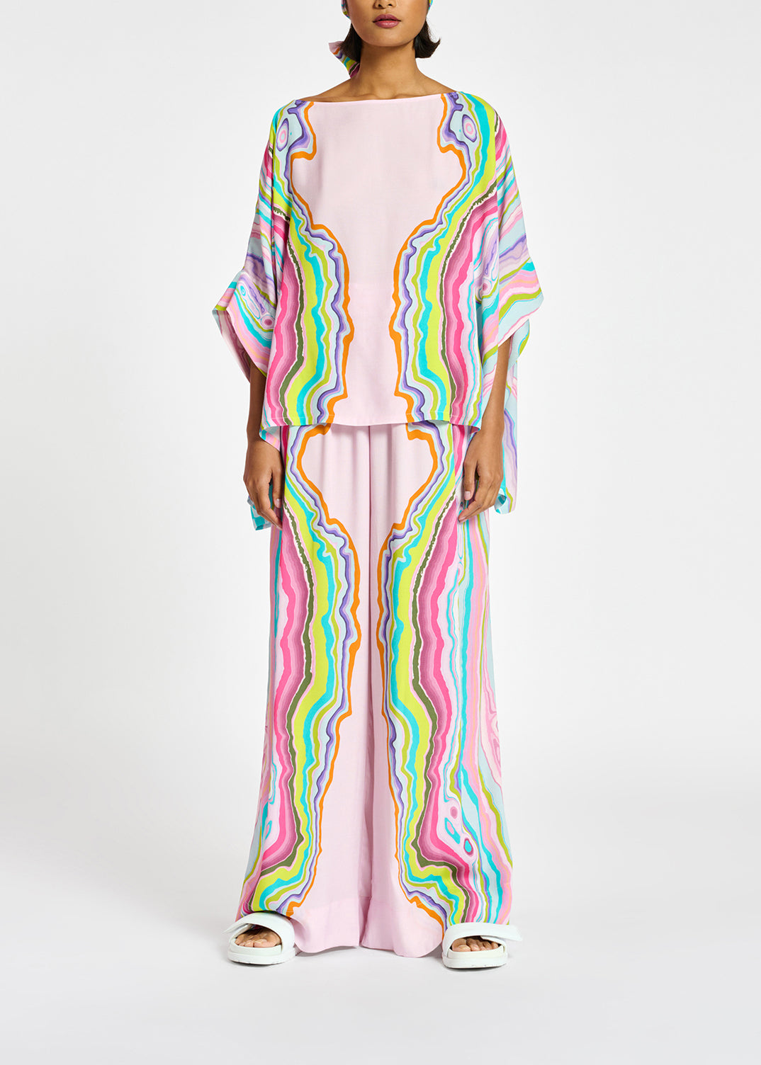 Top lilas oversize à  imprimé multicolore RE—SSENTIEL | Essentiel second hand