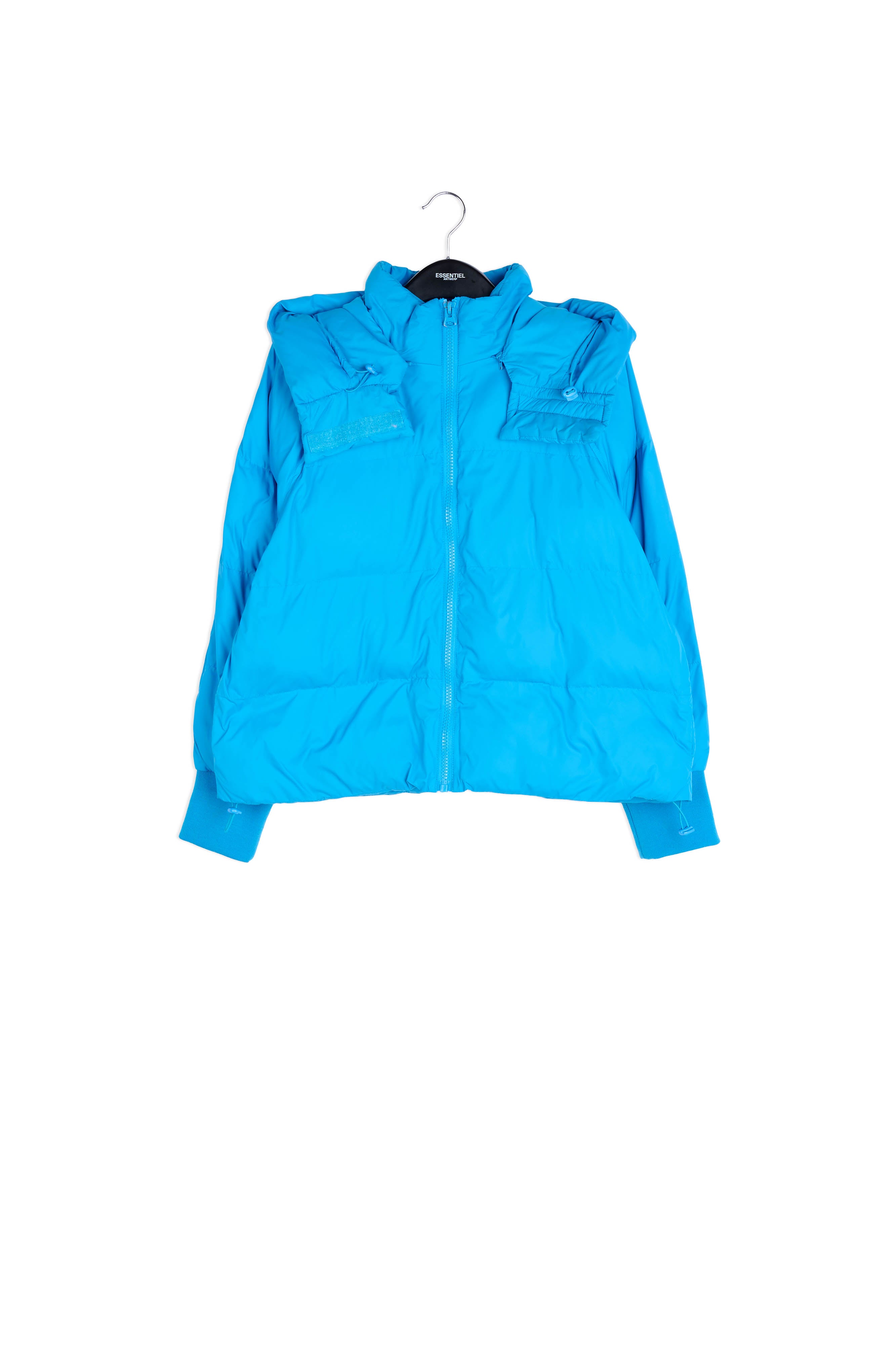 Turquoise boxy puffer jacket RE—SSENTIEL | Essentiel second hand