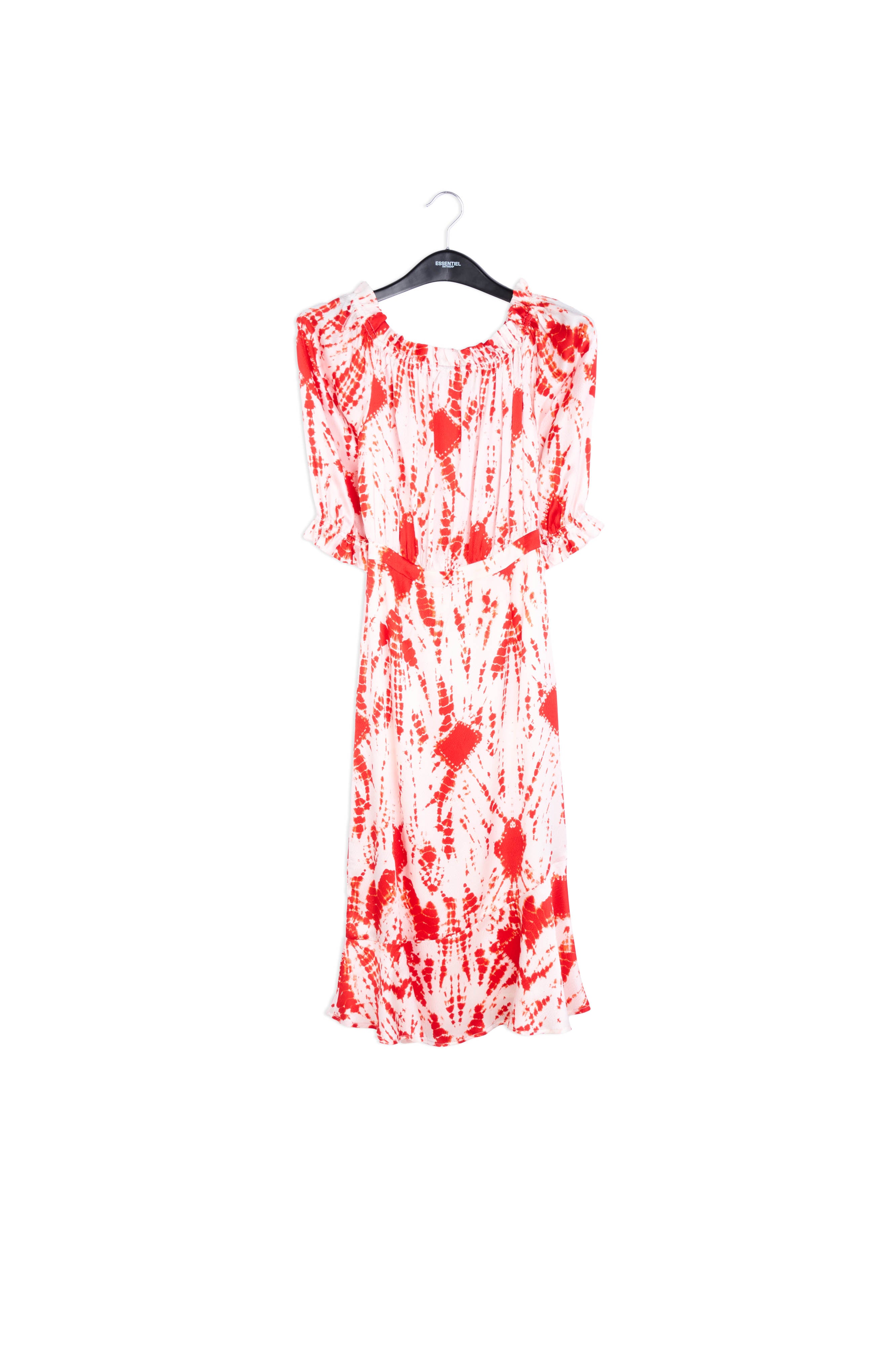 Robe en soie tie-dye blanc cassé et vert RE—SSENTIEL | Essentiel second hand