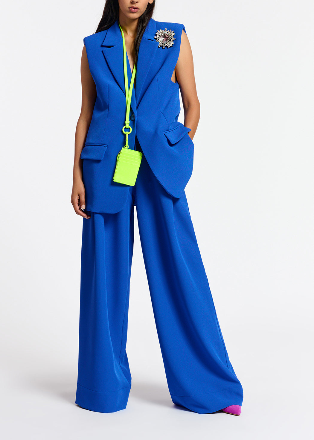 Blue wide-leg pants RE—SSENTIEL | Essentiel second hand