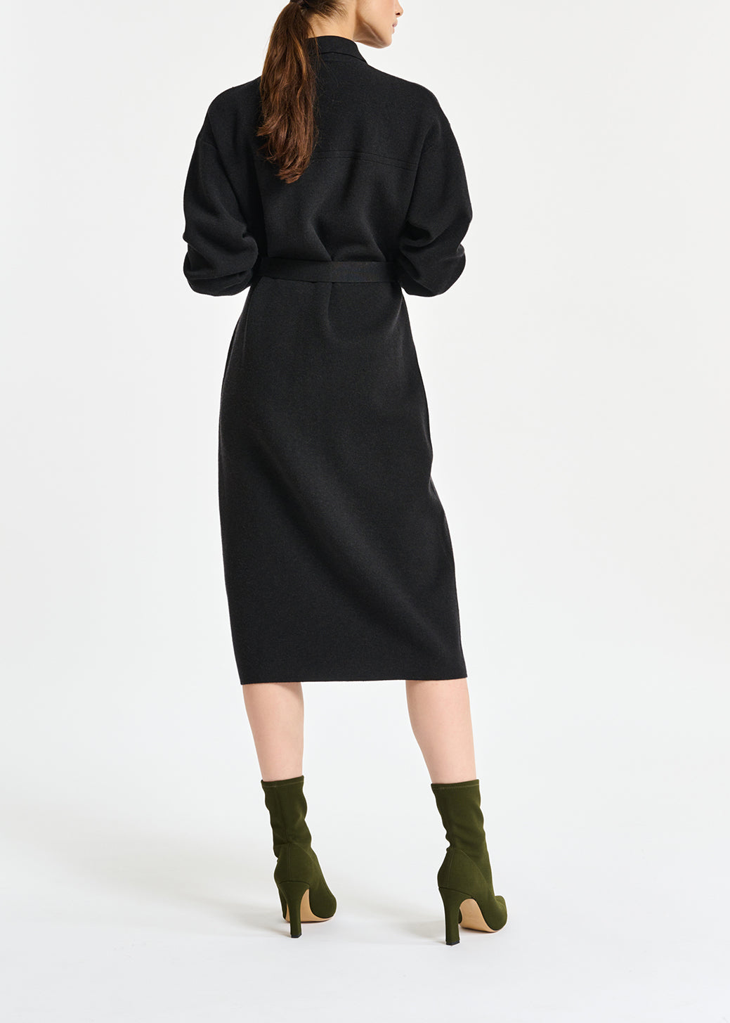 Black belted midi-length knit RE—SSENTIEL | Essentiel second hand