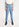 Pantalon bleu pâle aux jambes droites en coton mélangé Faume - seconde main