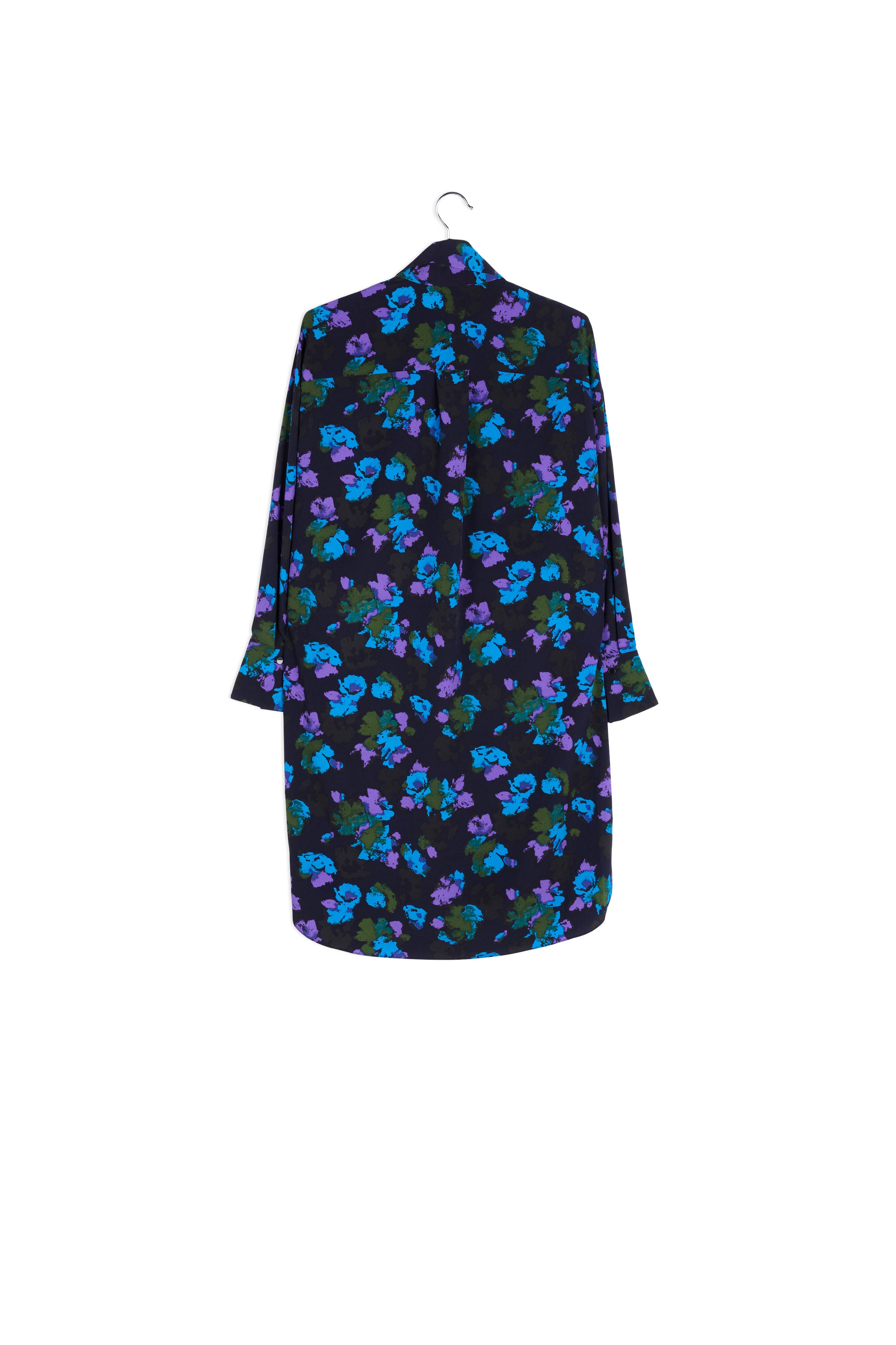 Black and red floral print midi shirt dress RE—SSENTIEL | Essentiel second hand