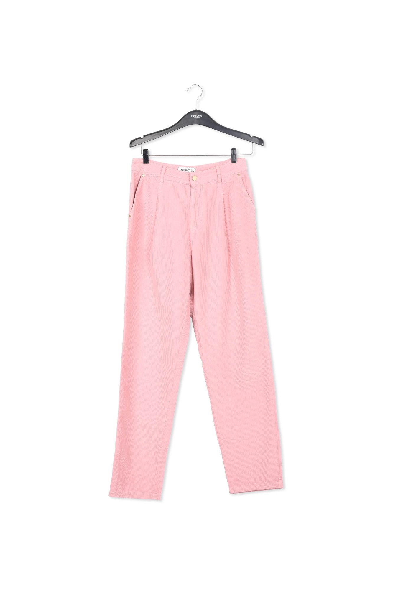 Pink cotton-corduroy pants RE—SSENTIEL | Essentiel second hand