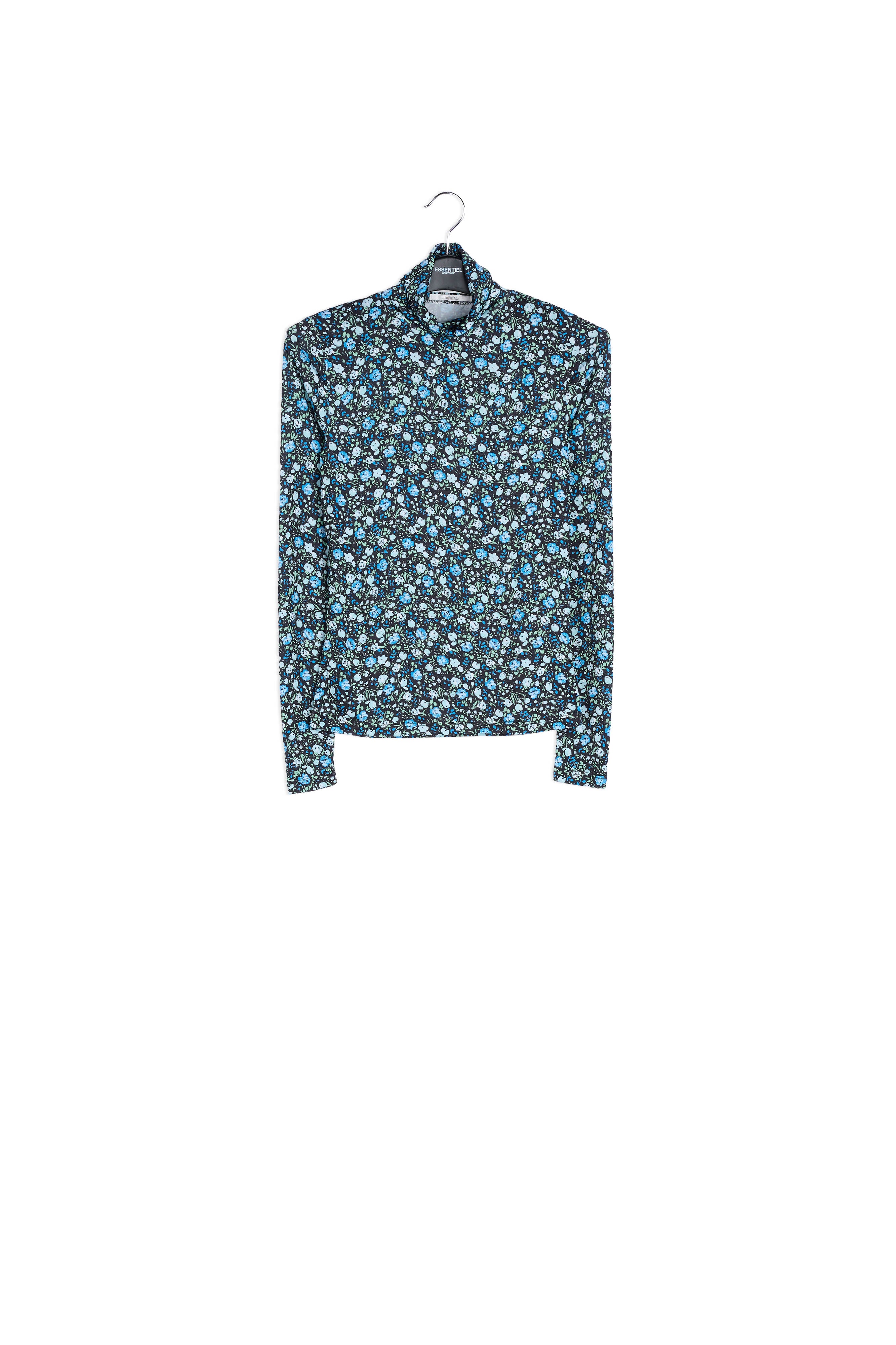 Blue and green fitted turtleneck RE—SSENTIEL | Essentiel second hand