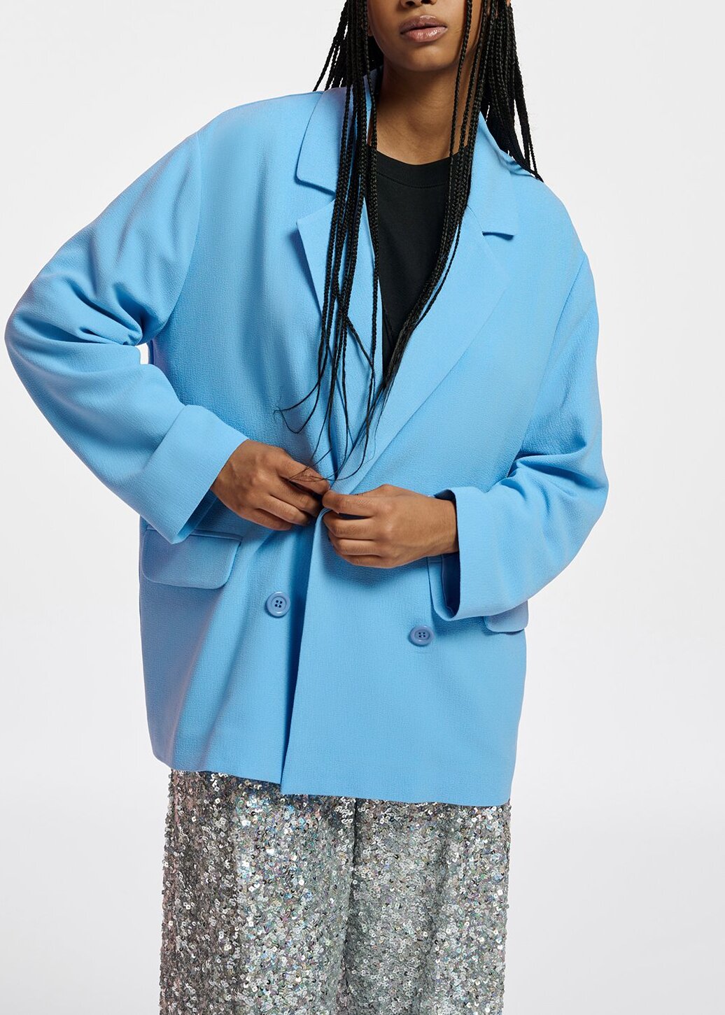 Blazer croisé bleu RE—SSENTIEL | Essentiel second hand