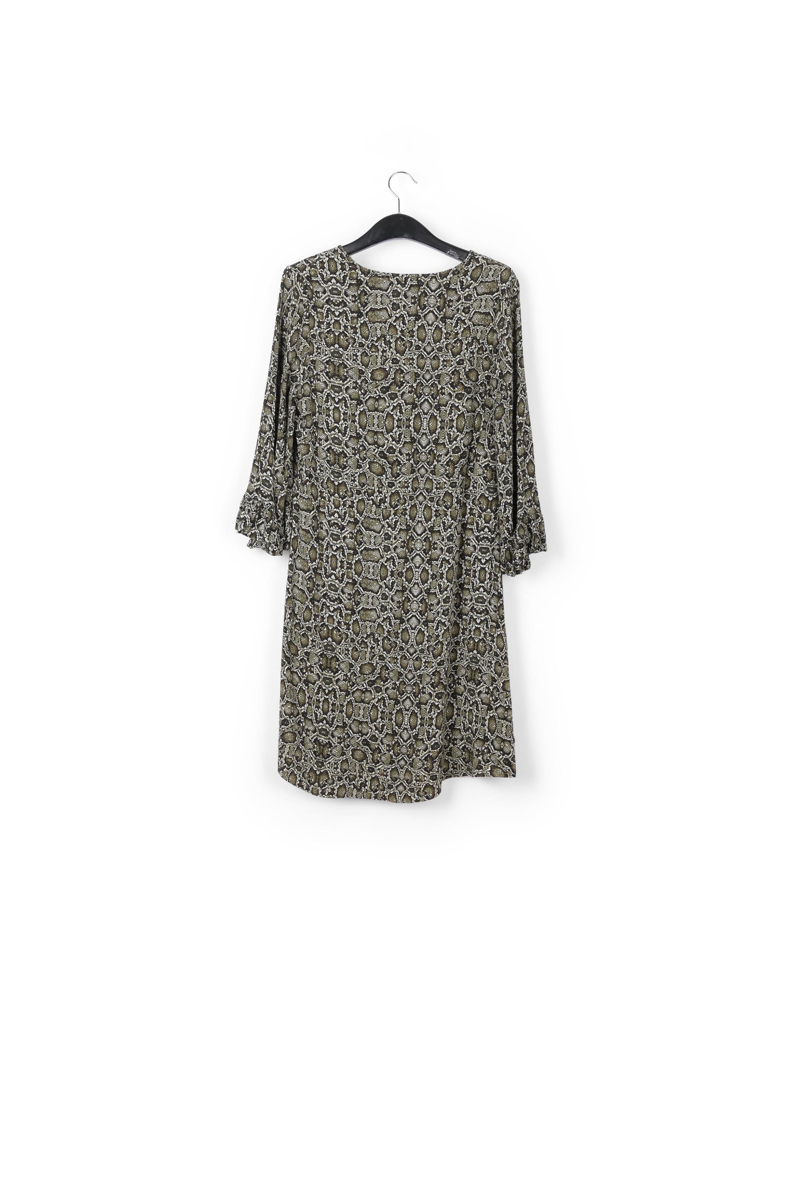 Mini robe vert kaki à imprimé serpent RE—SSENTIEL | Essentiel second hand