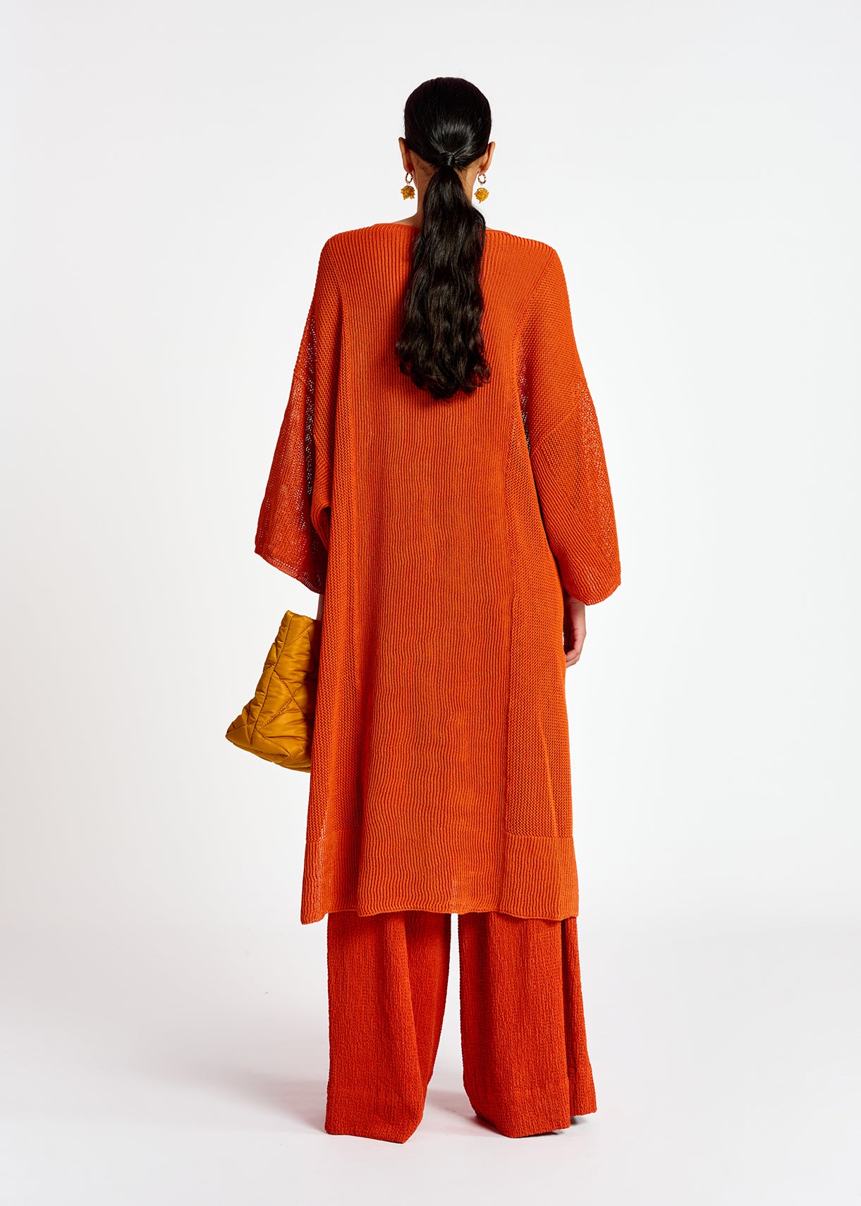 Robe caftan ample en tricot orange RE—SSENTIEL | Essentiel second hand