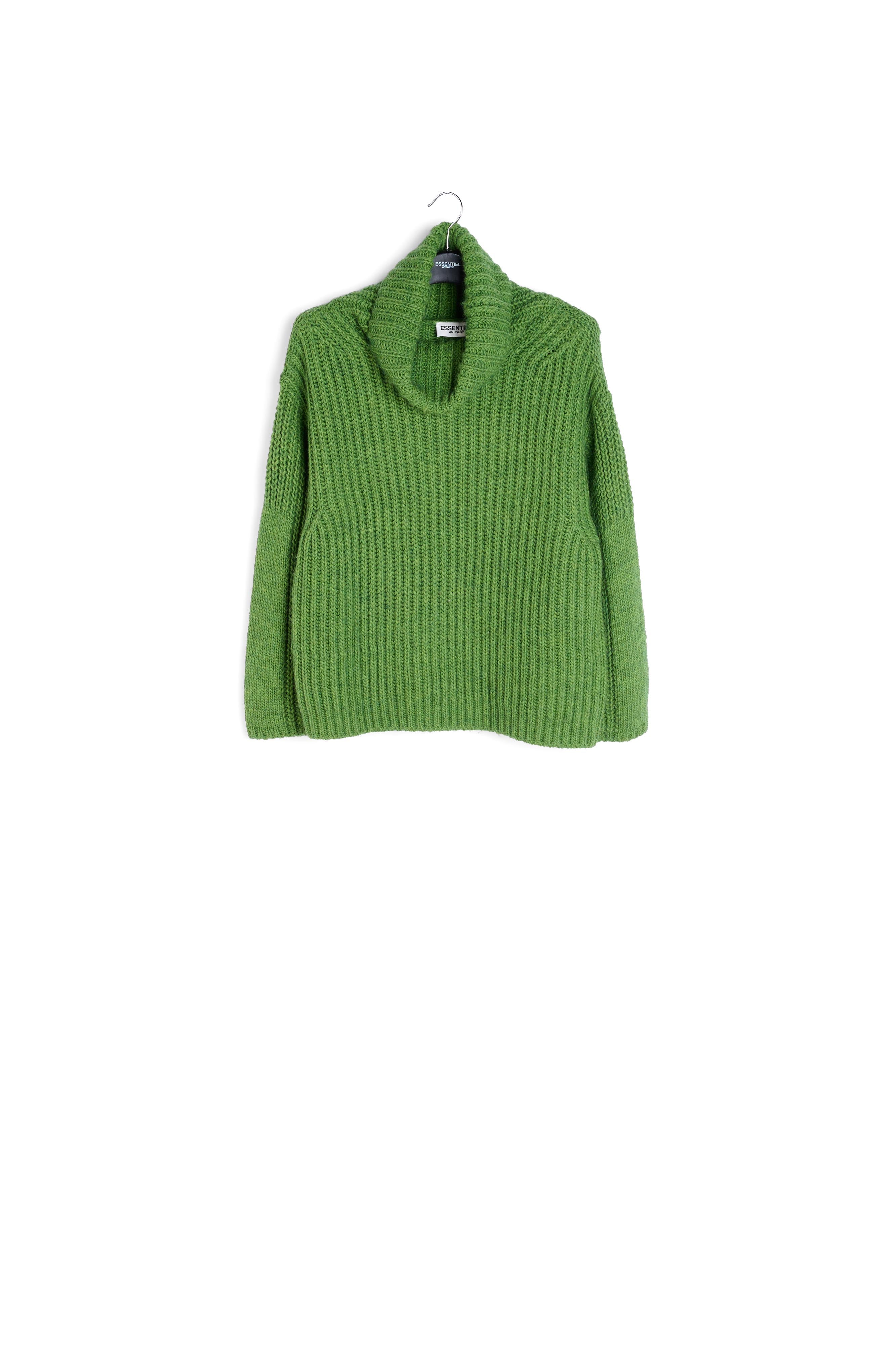 Green chunky ribbed turtleneck sweater RE—SSENTIEL | Essentiel second hand