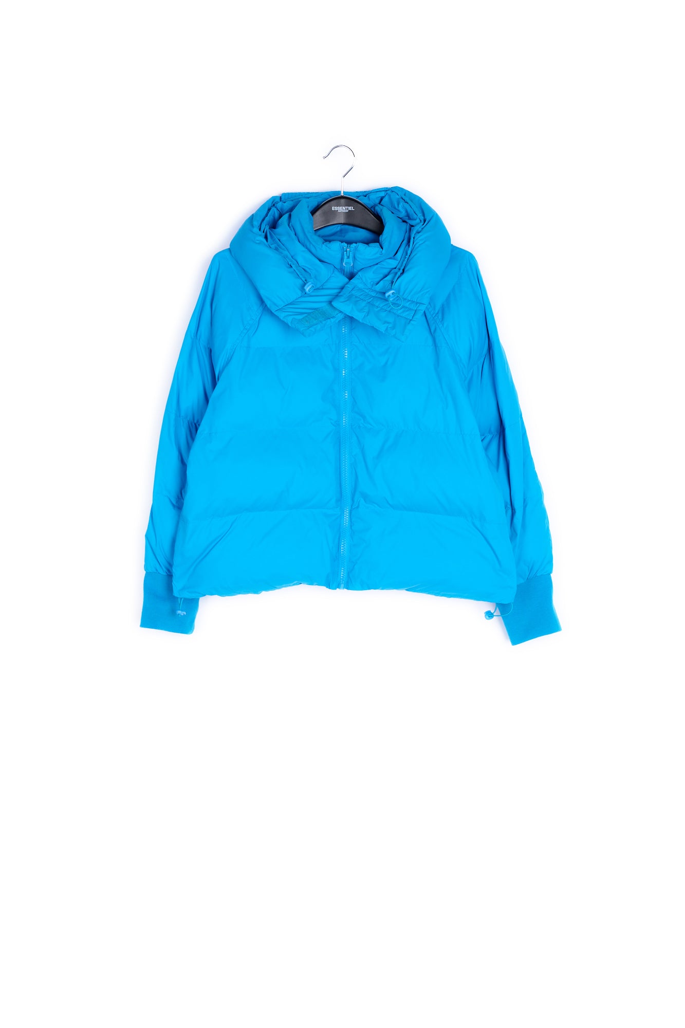 Turquoise boxy puffer jacket RE—SSENTIEL | Essentiel second hand