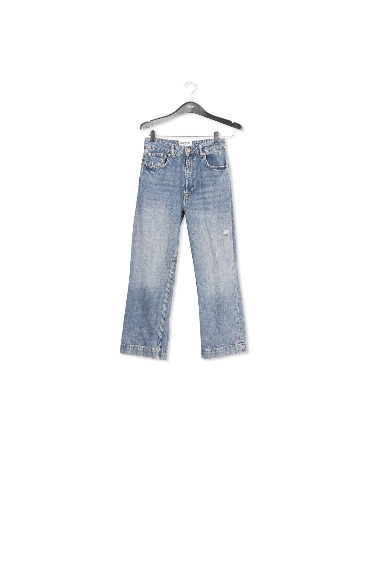 Blue cropped high-rise flared jeans RE—SSENTIEL | Essentiel second hand