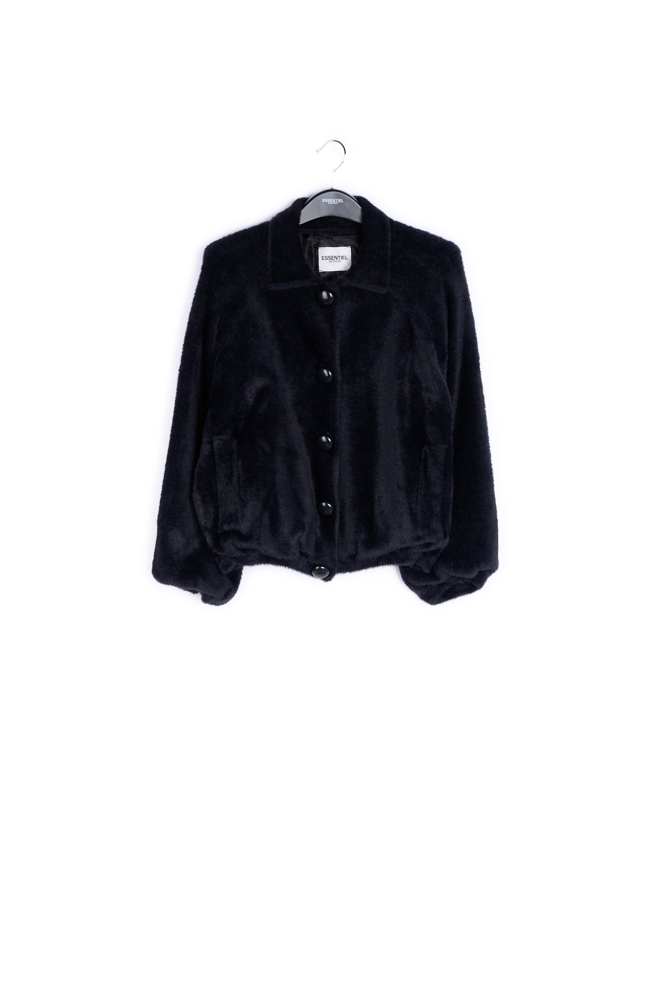Black knitted short jacket RE—SSENTIEL | Essentiel second hand