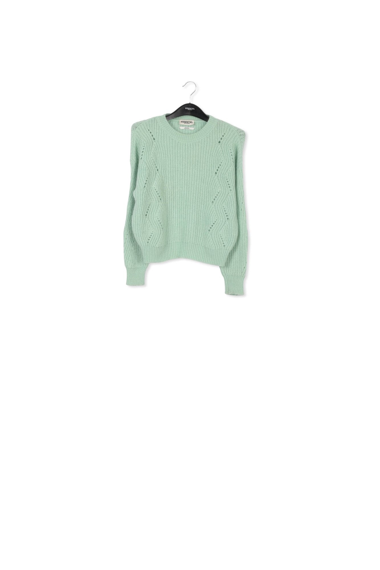 Pull côtelé vert menthe en mélange de mohair RE—SSENTIEL | Essentiel second hand