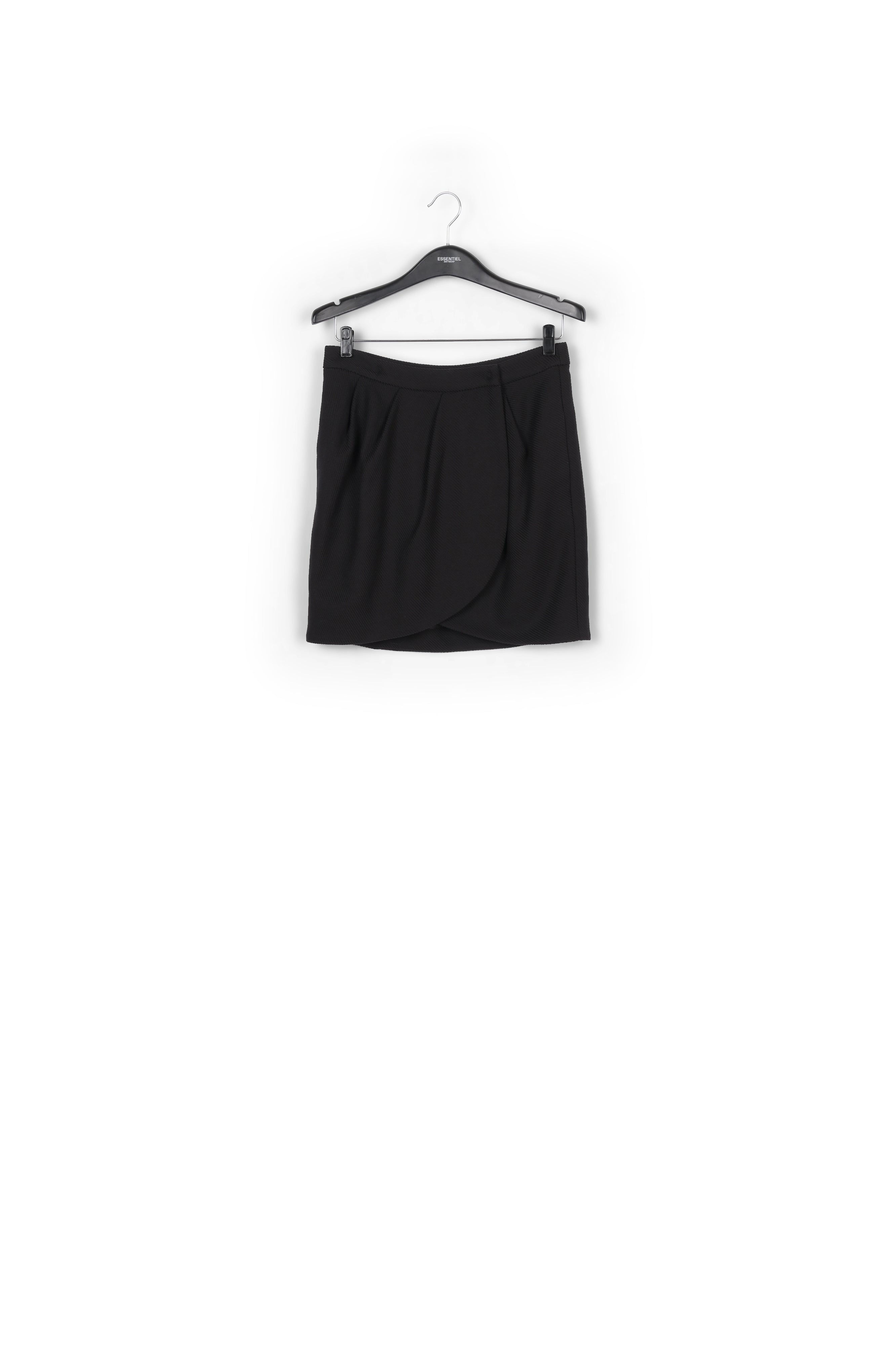 Mini jupe portefeuille noire RE—SSENTIEL | Essentiel second hand