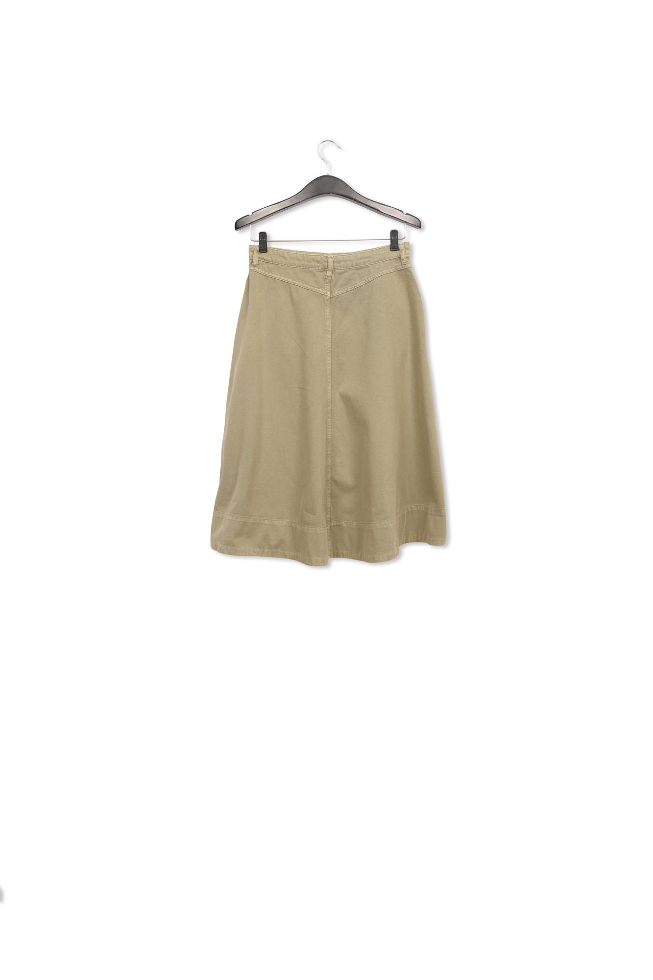 Kakigroene midirok met plooien RE—SSENTIEL | Essentiel second hand