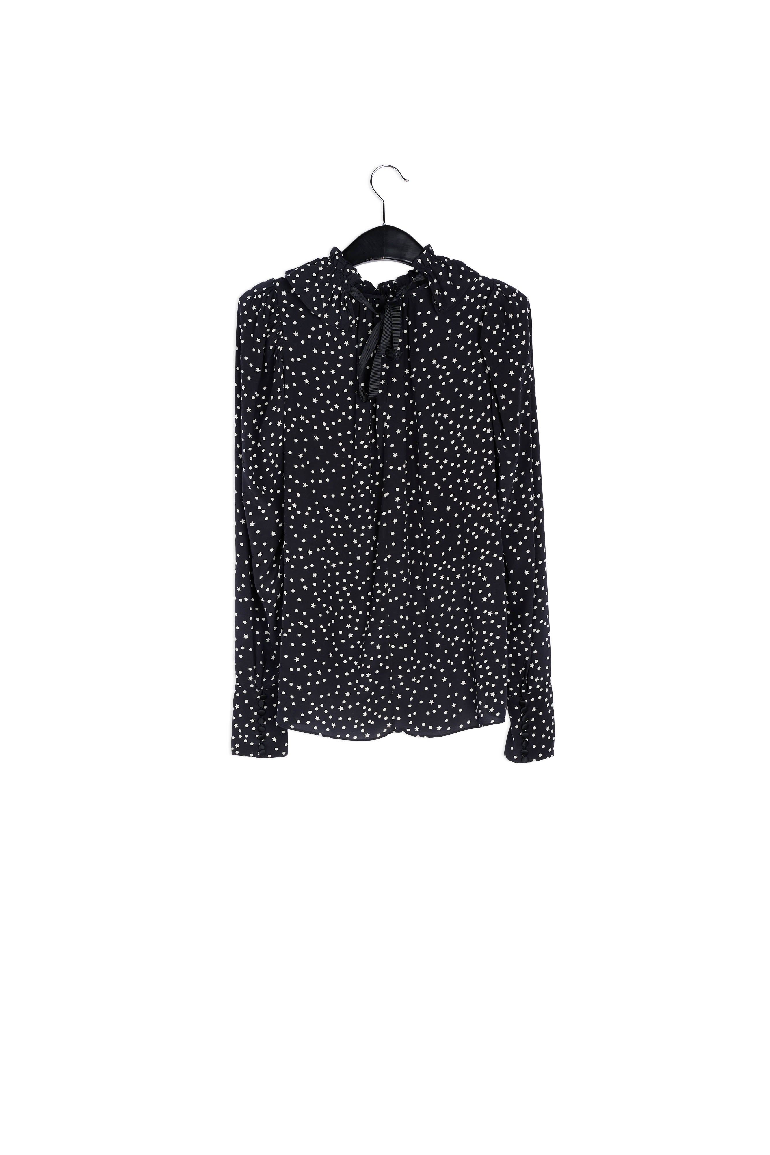 Zwarte top met stippen RE—SSENTIEL | Essentiel second hand