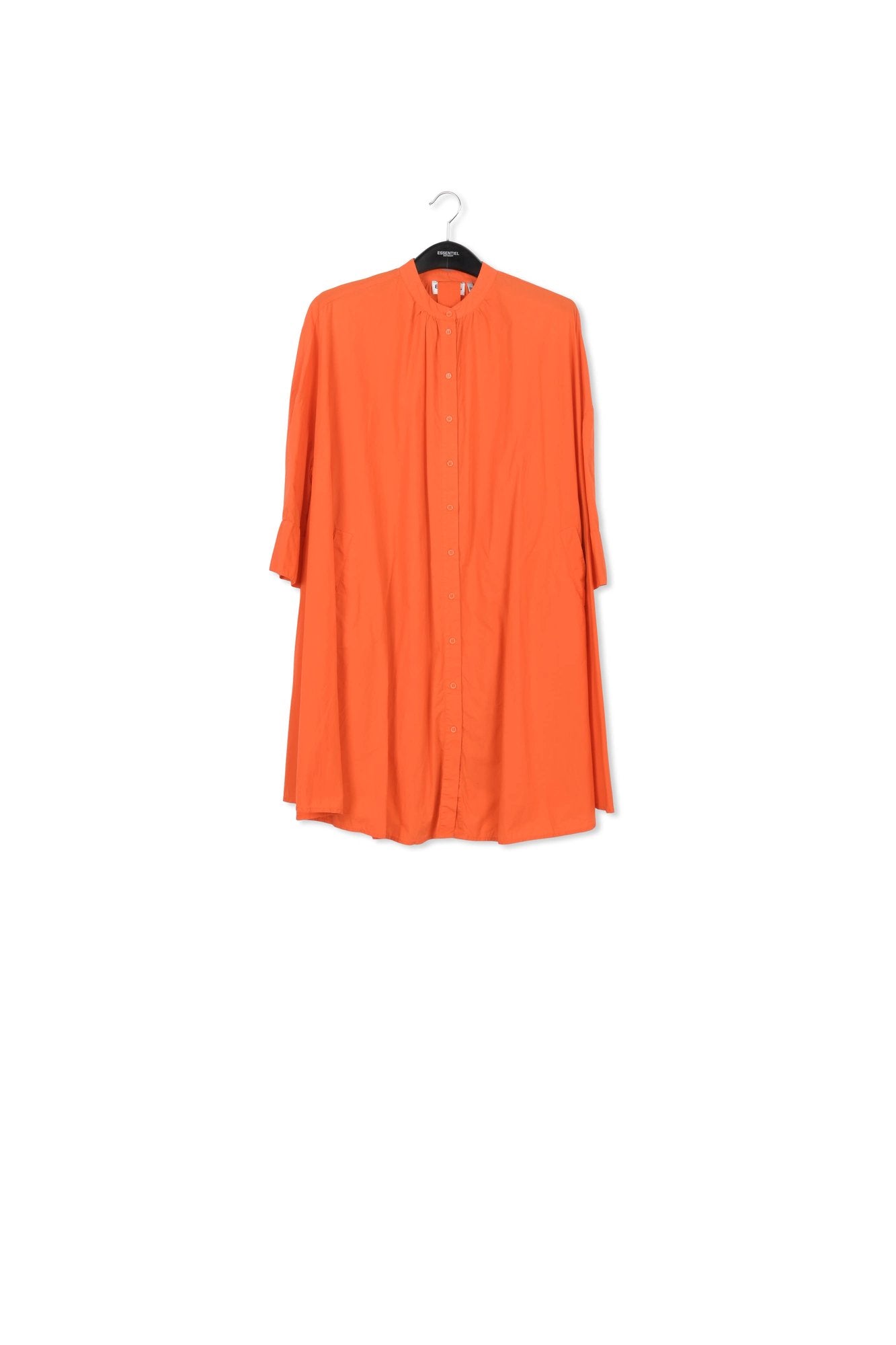 Orange cotton oversized knee-length shirt dress RE—SSENTIEL | Essentiel second hand