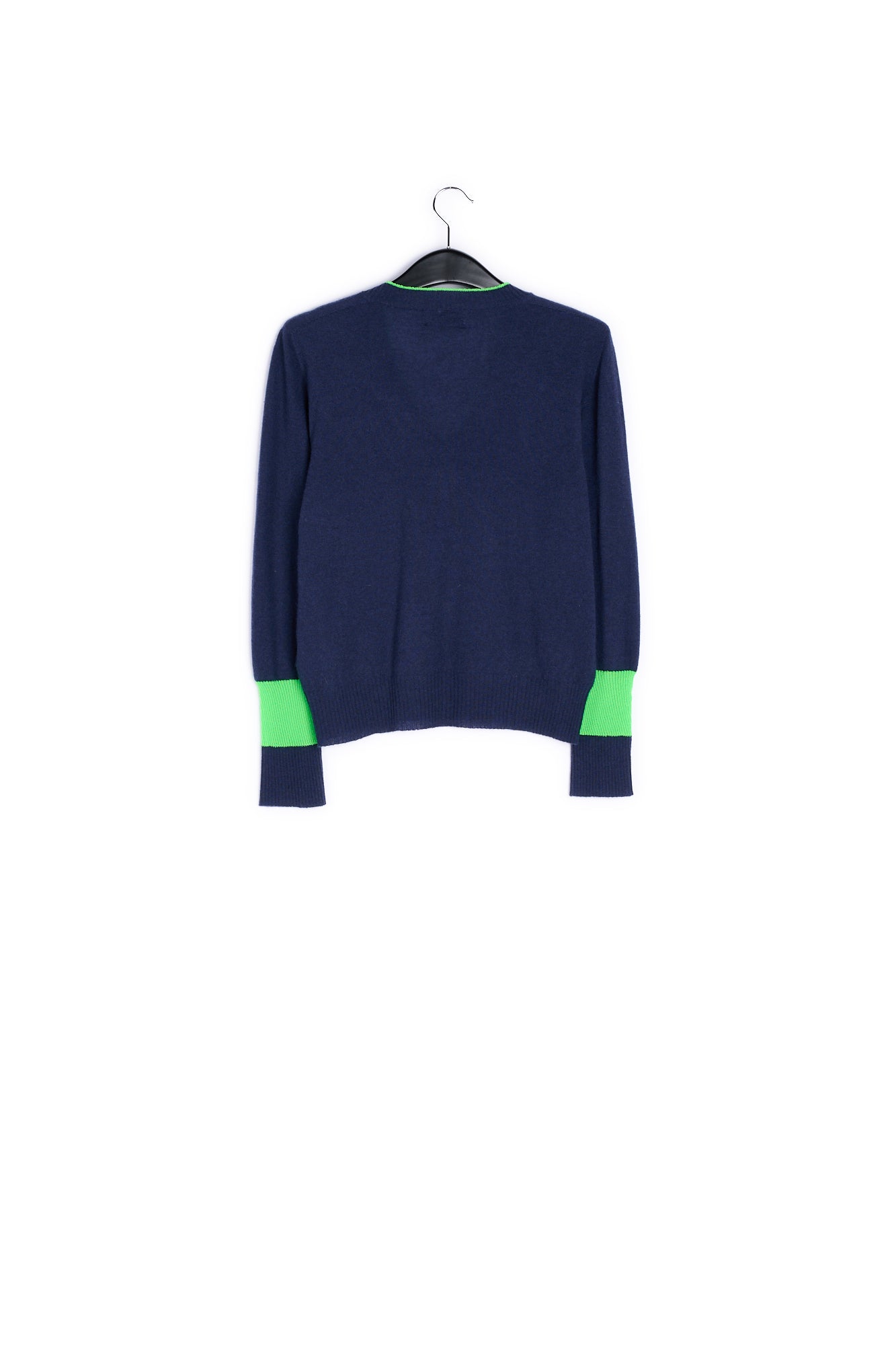 Turquoise v-neck light knit sweater RE—SSENTIEL | Essentiel second hand