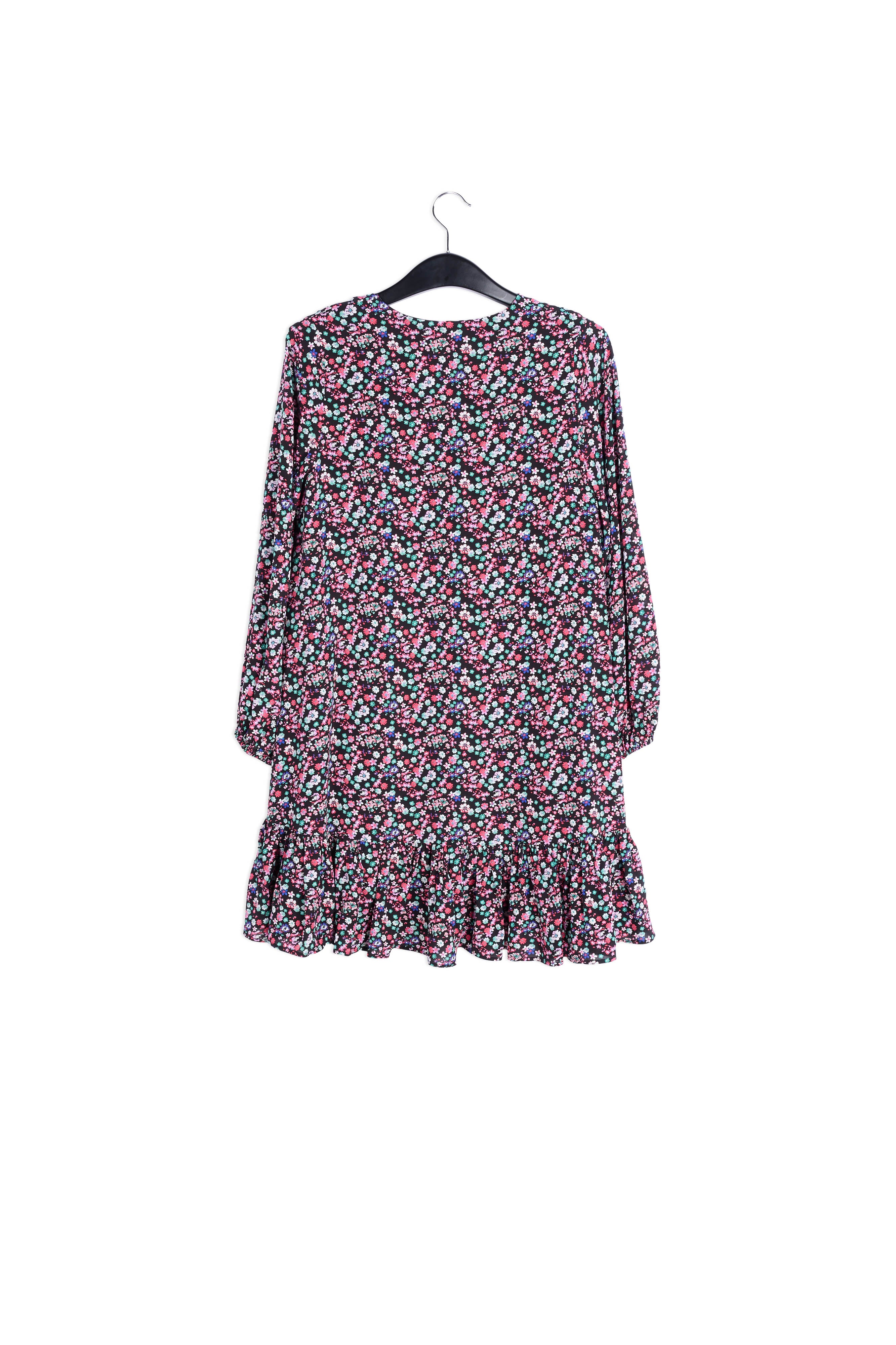 Mini robe noire à imprimé floral RE—SSENTIEL | Essentiel second hand