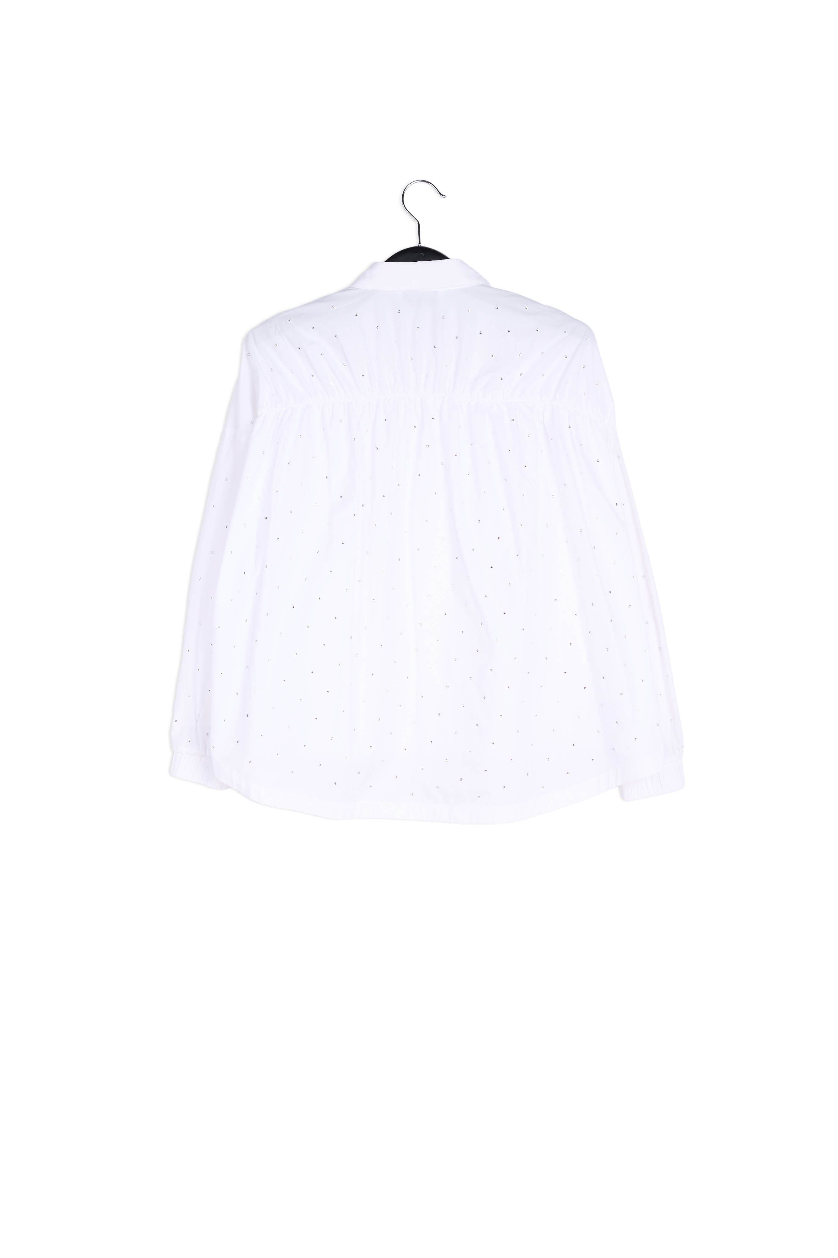 White oversized cotton-poplin shirt with rhinestones RE—SSENTIEL | Essentiel second hand