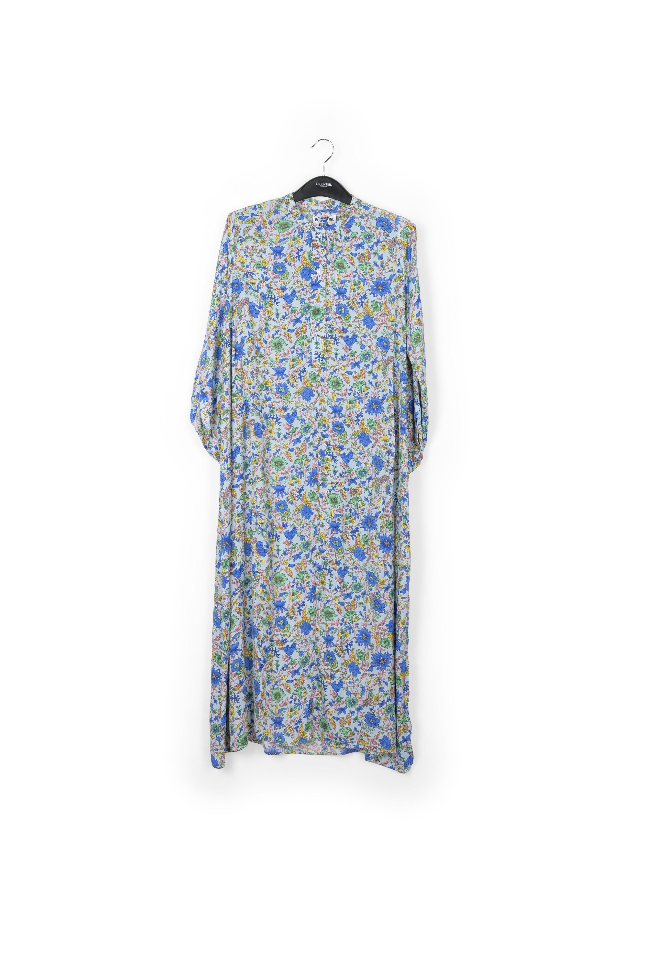 Robe chemise à imprimé fleuri bleu clair RE—SSENTIEL | Essentiel second hand