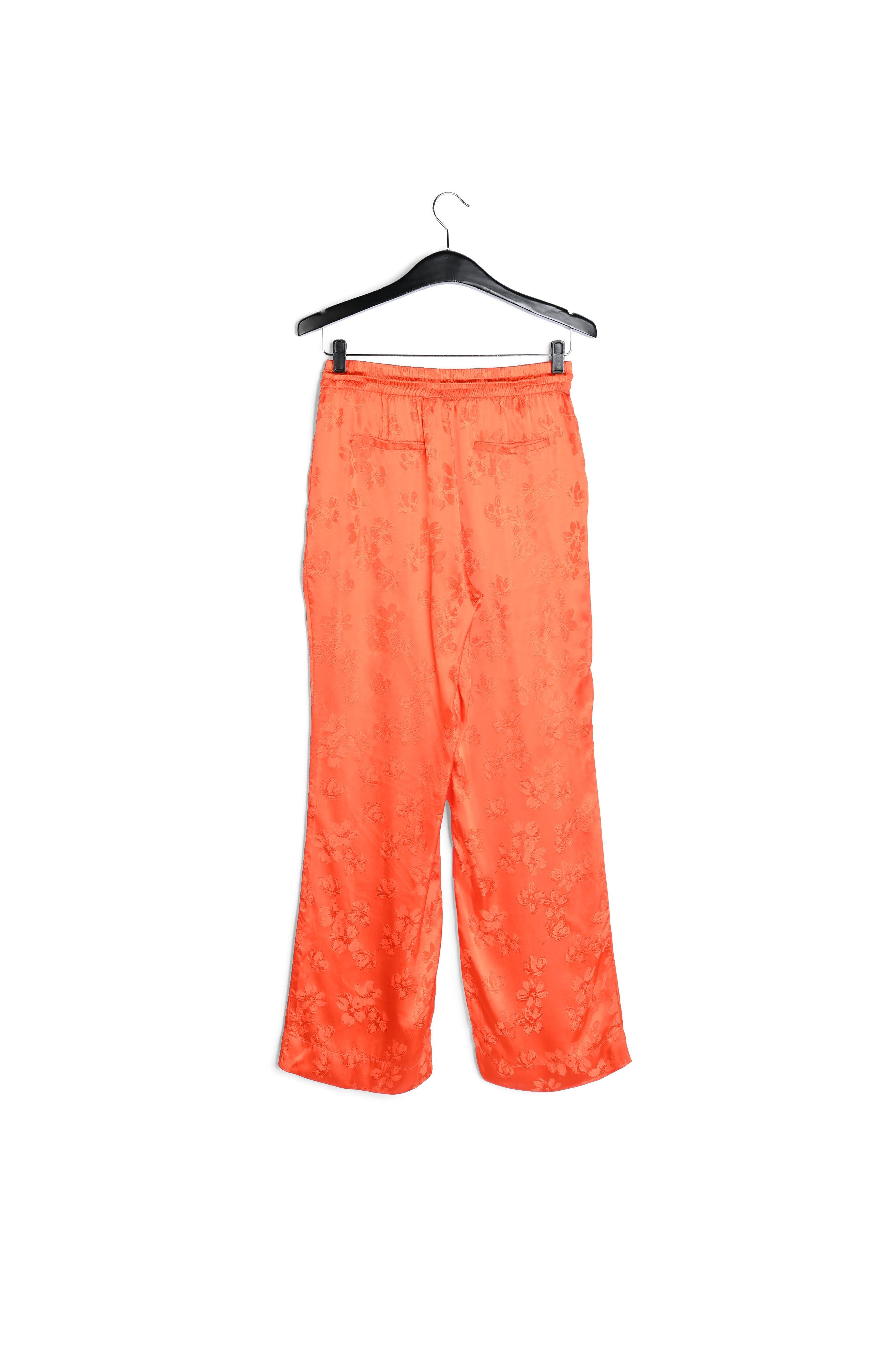 Orange floral-print jacquard track pants RE—SSENTIEL | Essentiel second hand