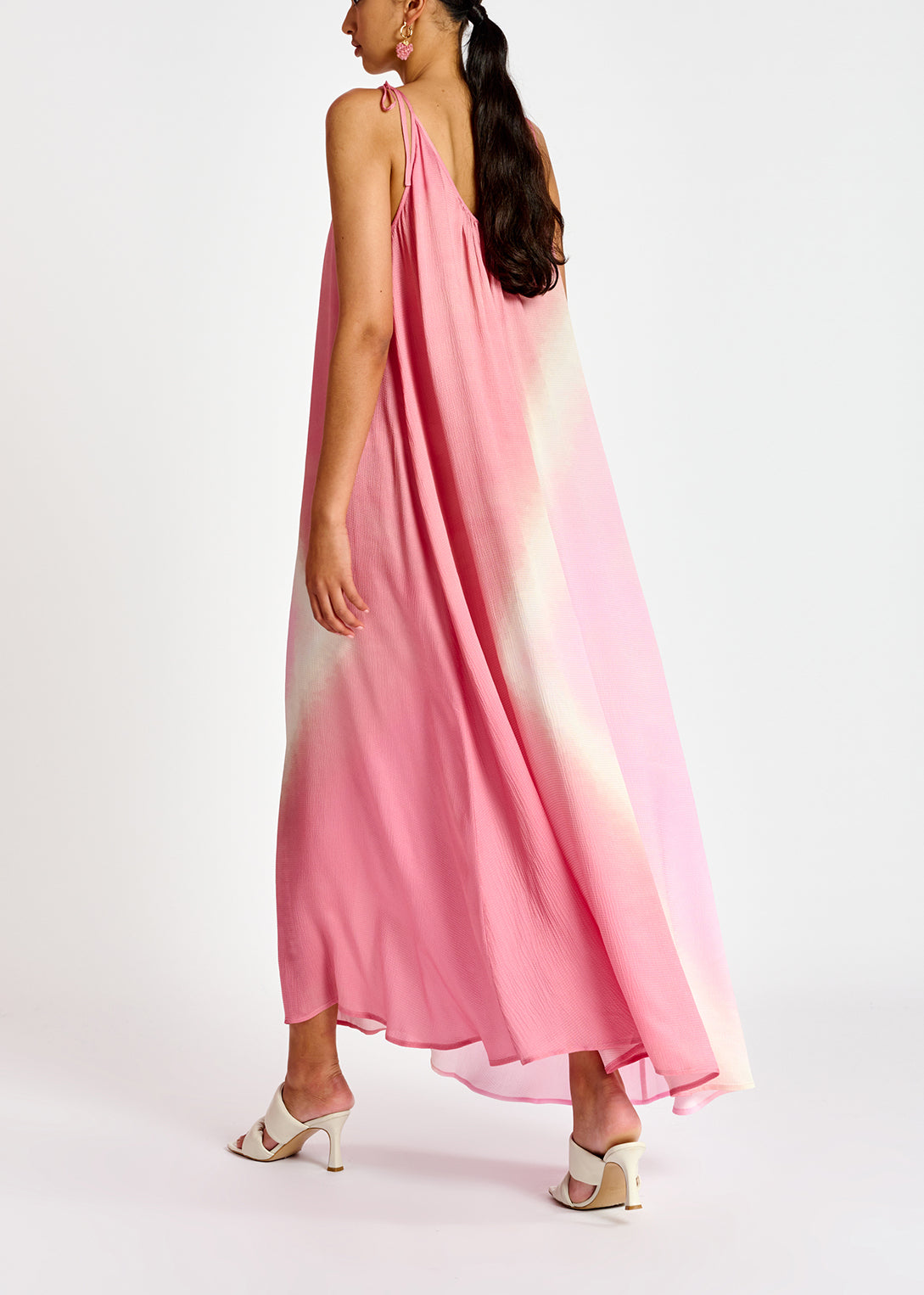 Light pink strappy tie-dye maxi dress RE—SSENTIEL | Essentiel second hand