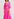 Robe maxi portefeuille rose fluo à pois Faume - seconde main