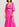 Robe maxi portefeuille rose fluo à pois Faume - seconde main