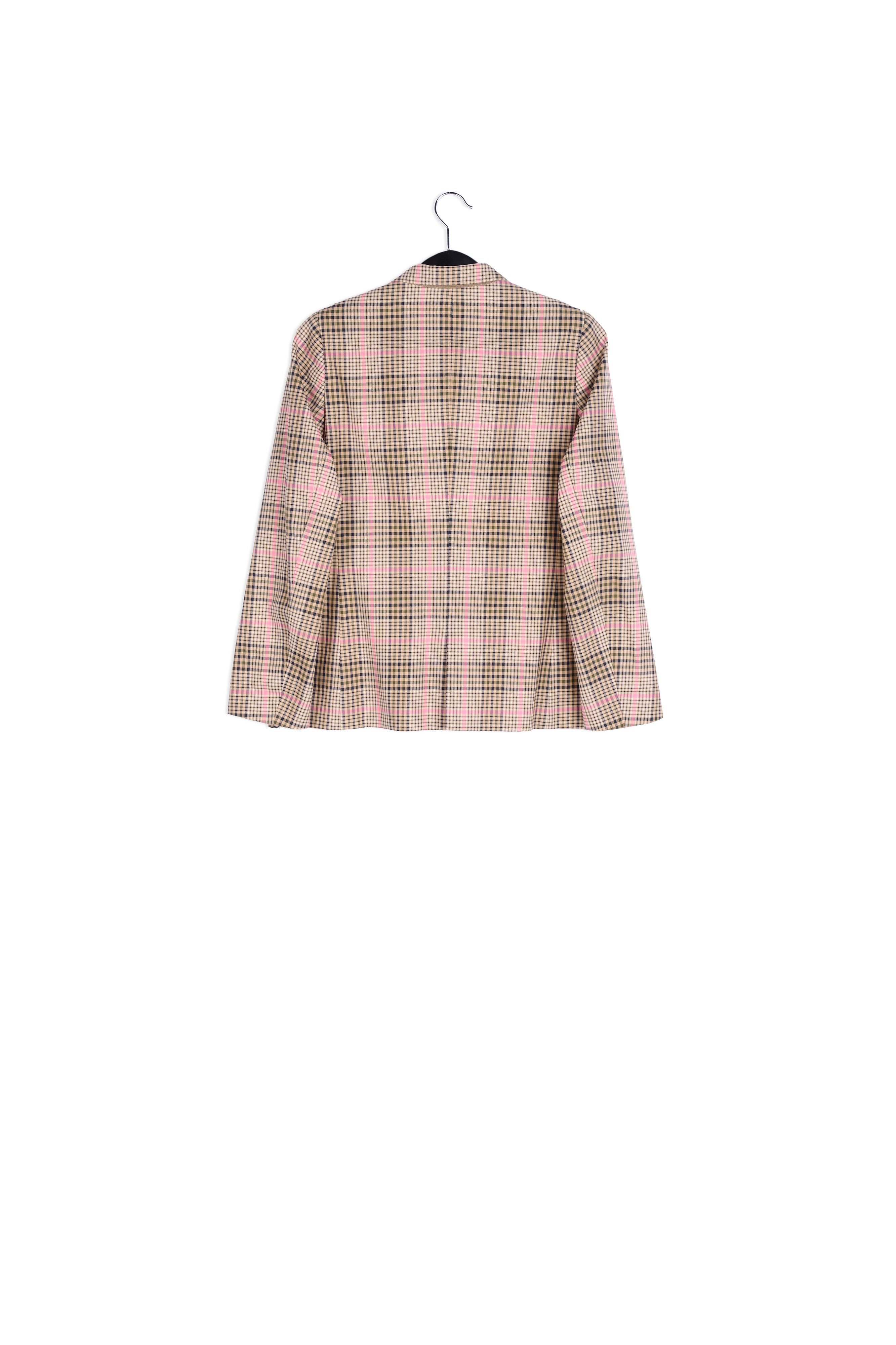 Beige and pink plaid blazer RE—SSENTIEL | Essentiel second hand