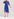 Blue floral and polka dot silk midi dress Faume - seconde main