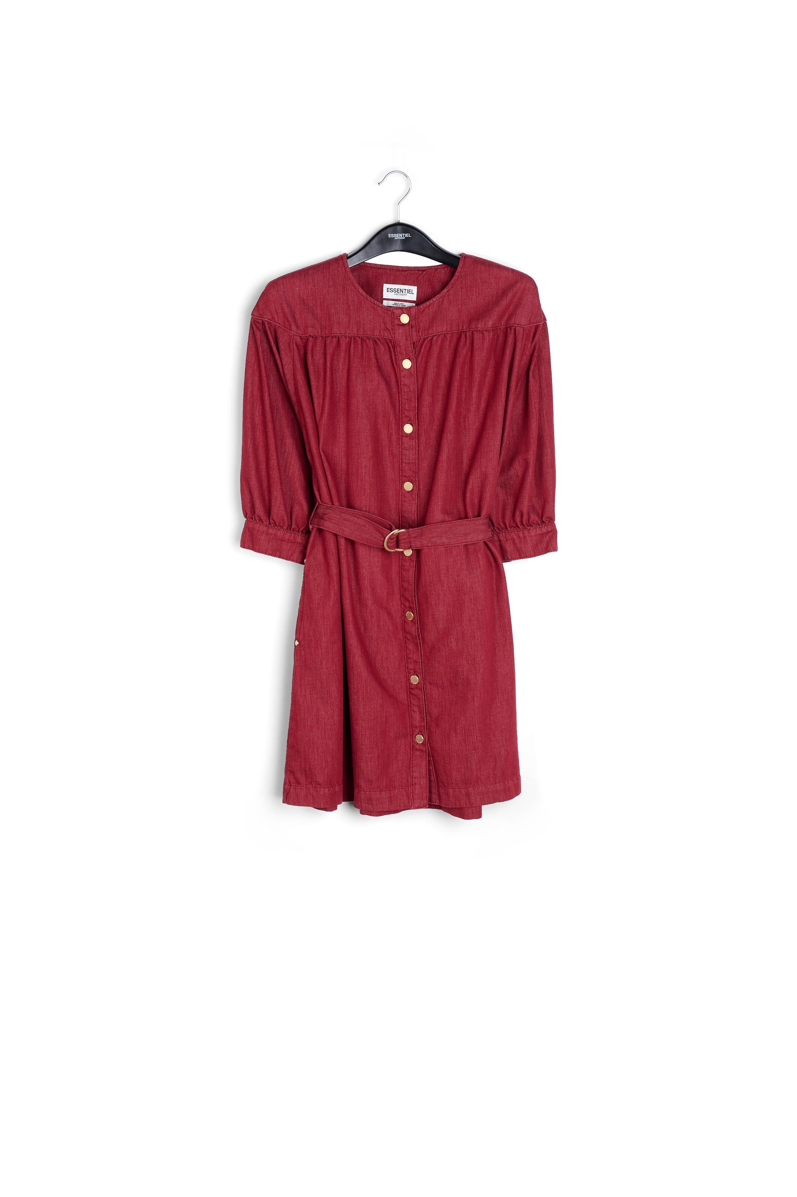 Bordeaux mini-jeansjurk RE—SSENTIEL | Essentiel second hand